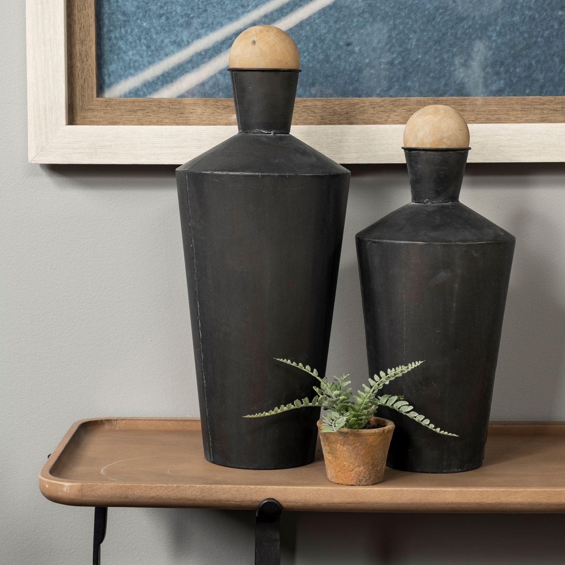 Amora Metal Urns, Set of 2