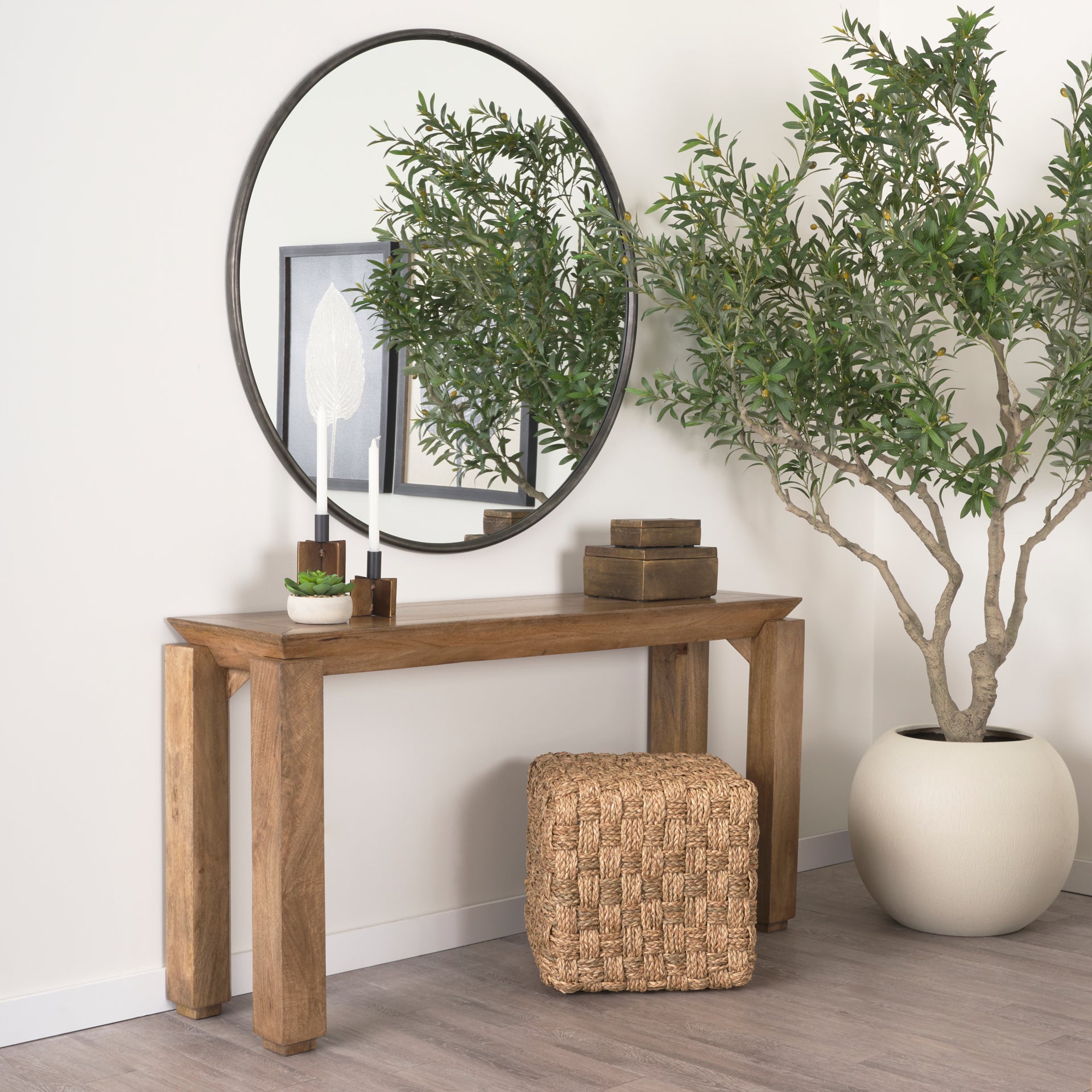 Adela Woven Pouf-Ottomans, Benches + Poufs-StyleMeGHD