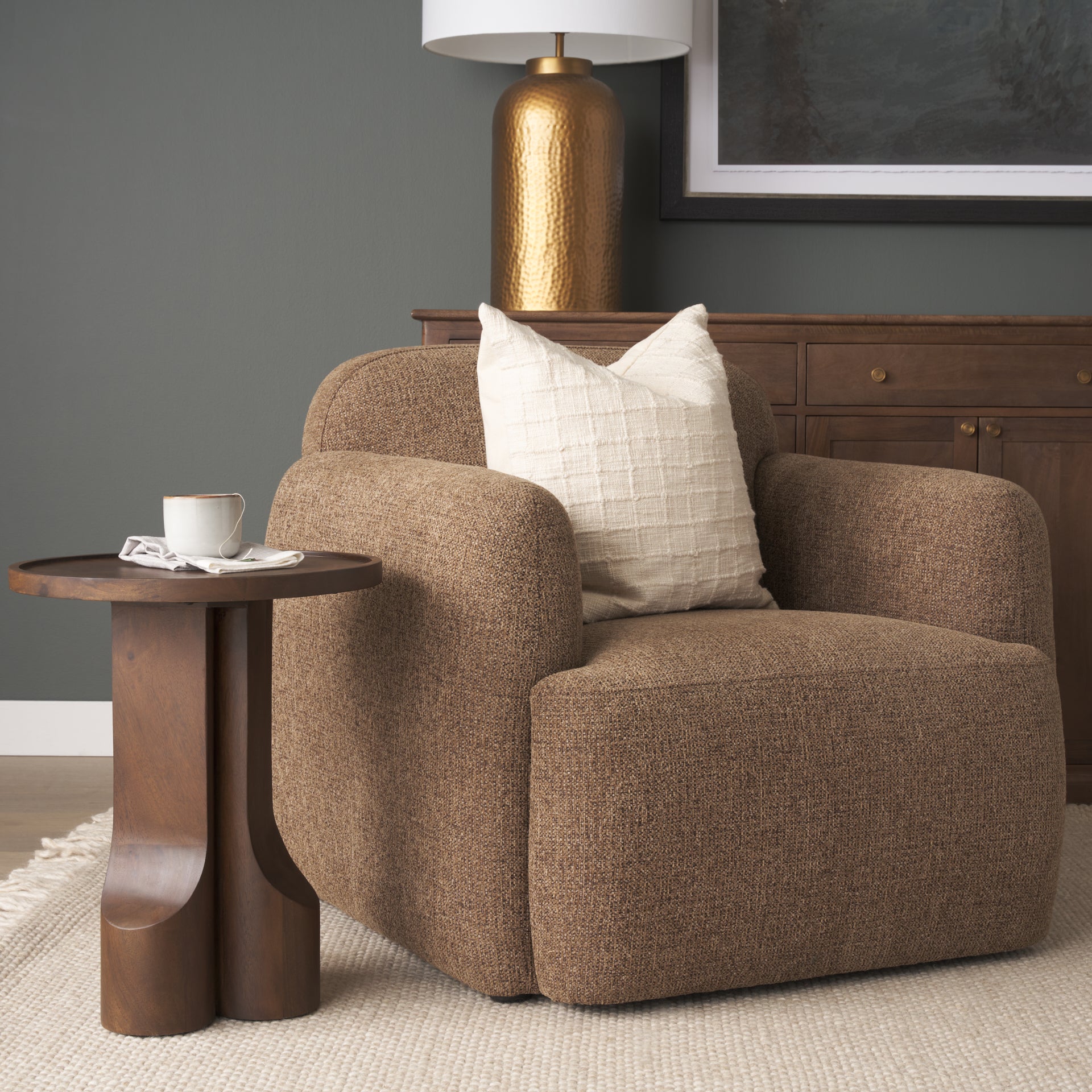 Sage Plush Fabric Chair-Chairs-StyleMeGHD