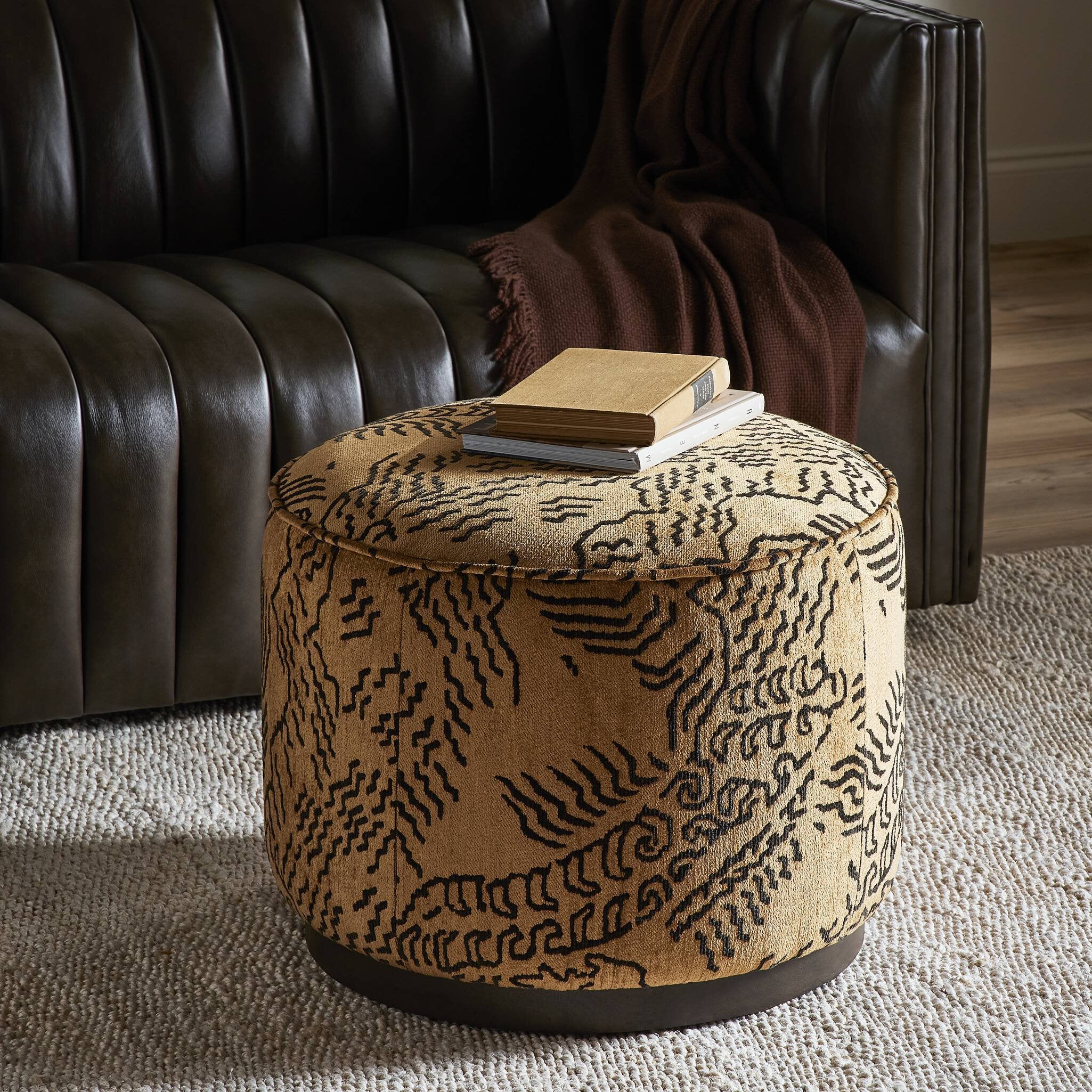 Sinclair Round Ottoman-Ottomans, Benches + Poufs-StyleMeGHD