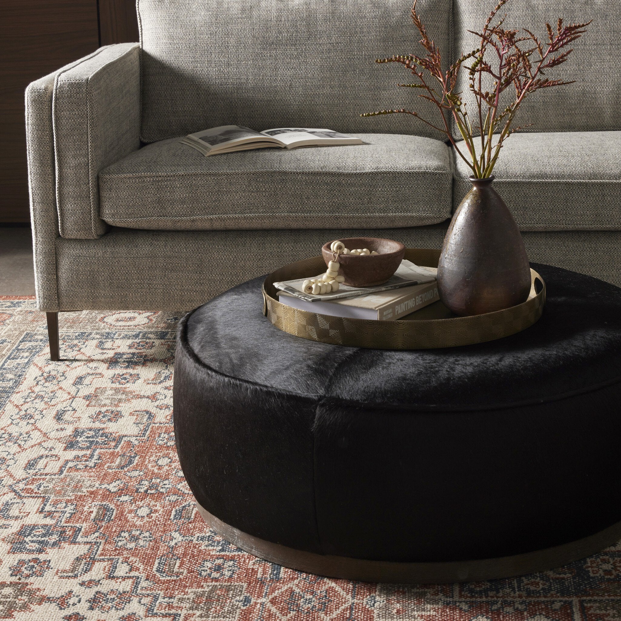 Sinclair Large Round Ottoman-Ottomans, Benches + Poufs-StyleMeGHD