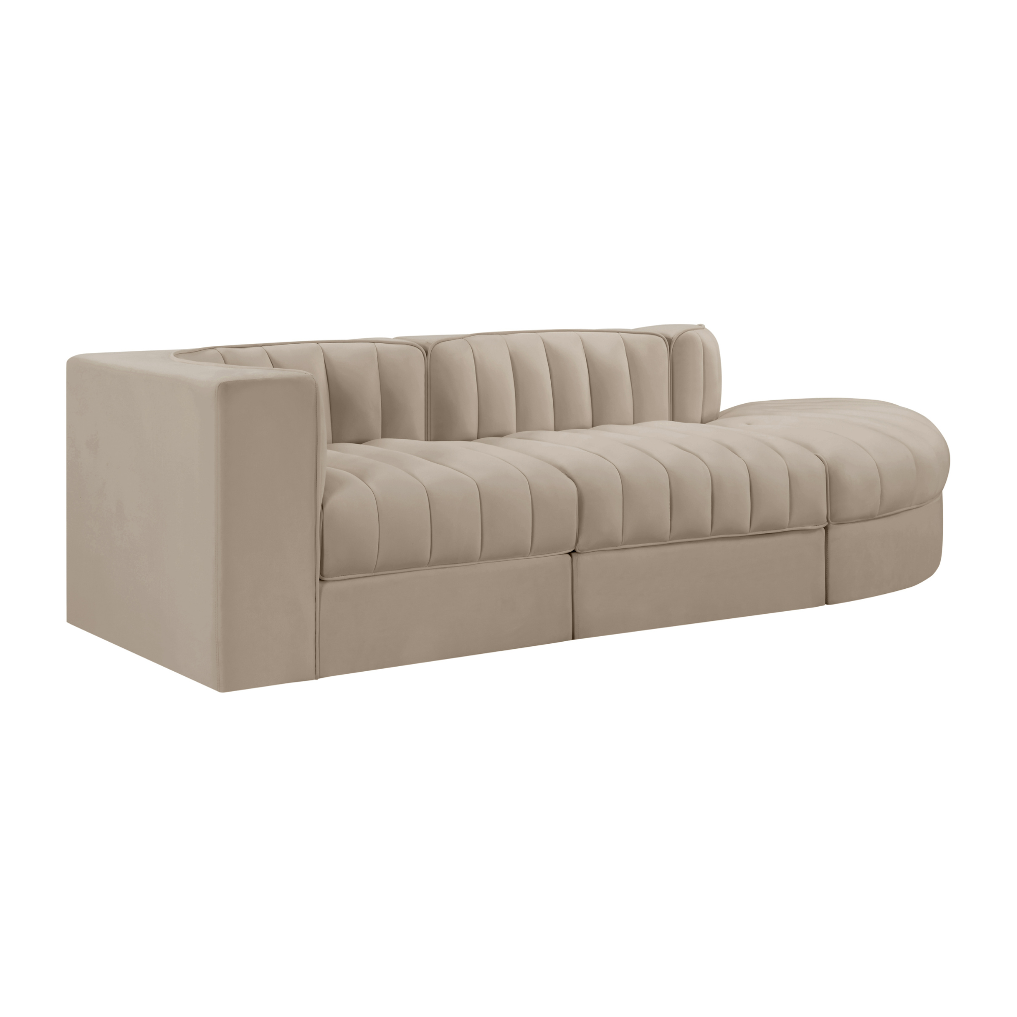 Rumina Velvet 3pc Modular Sectional