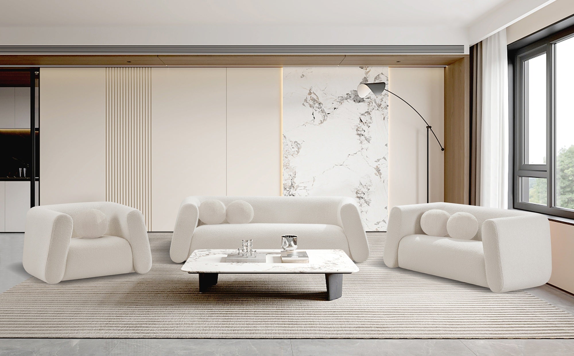 Abbott Boucle Upholstered Sofa