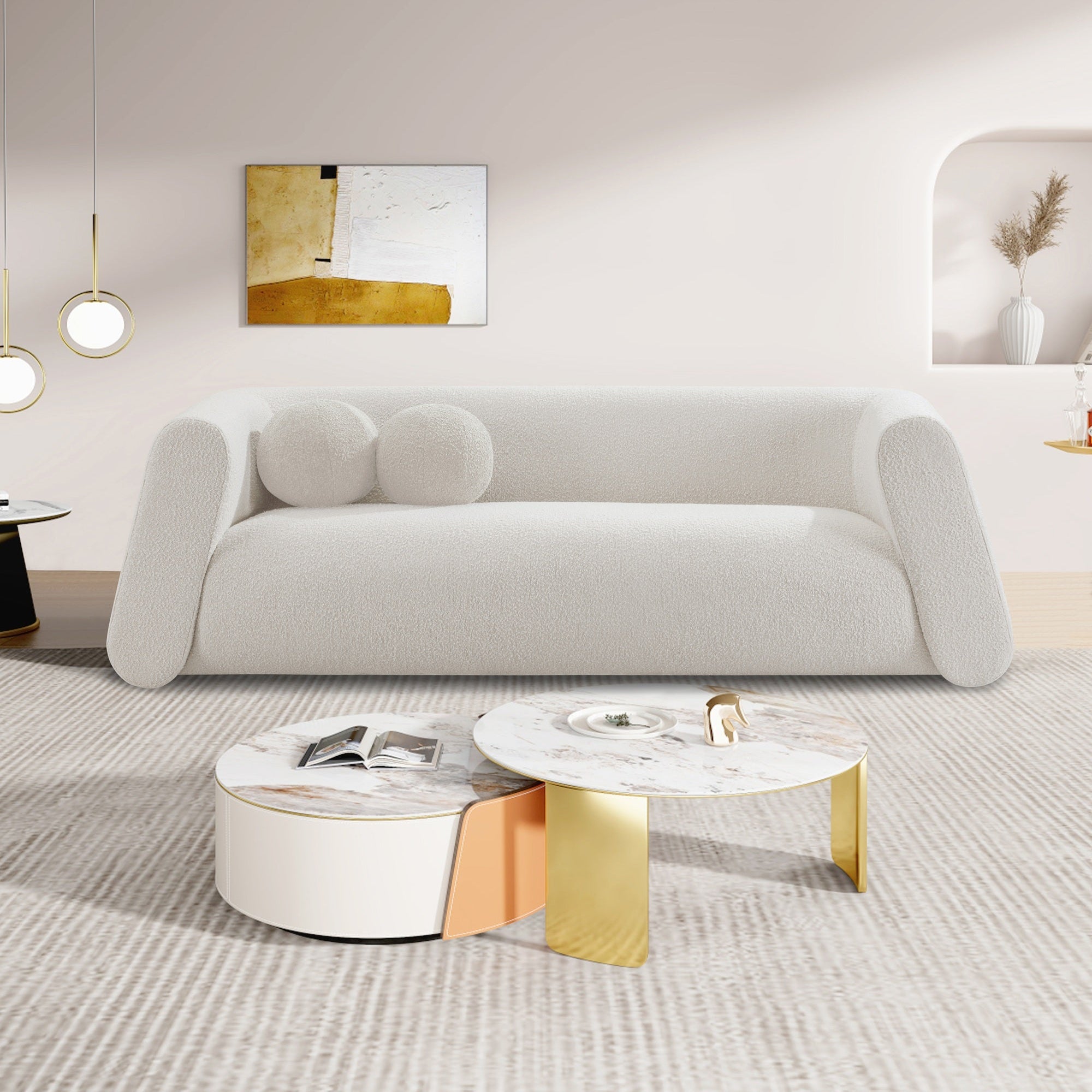 Abbott Boucle Upholstered Sofa