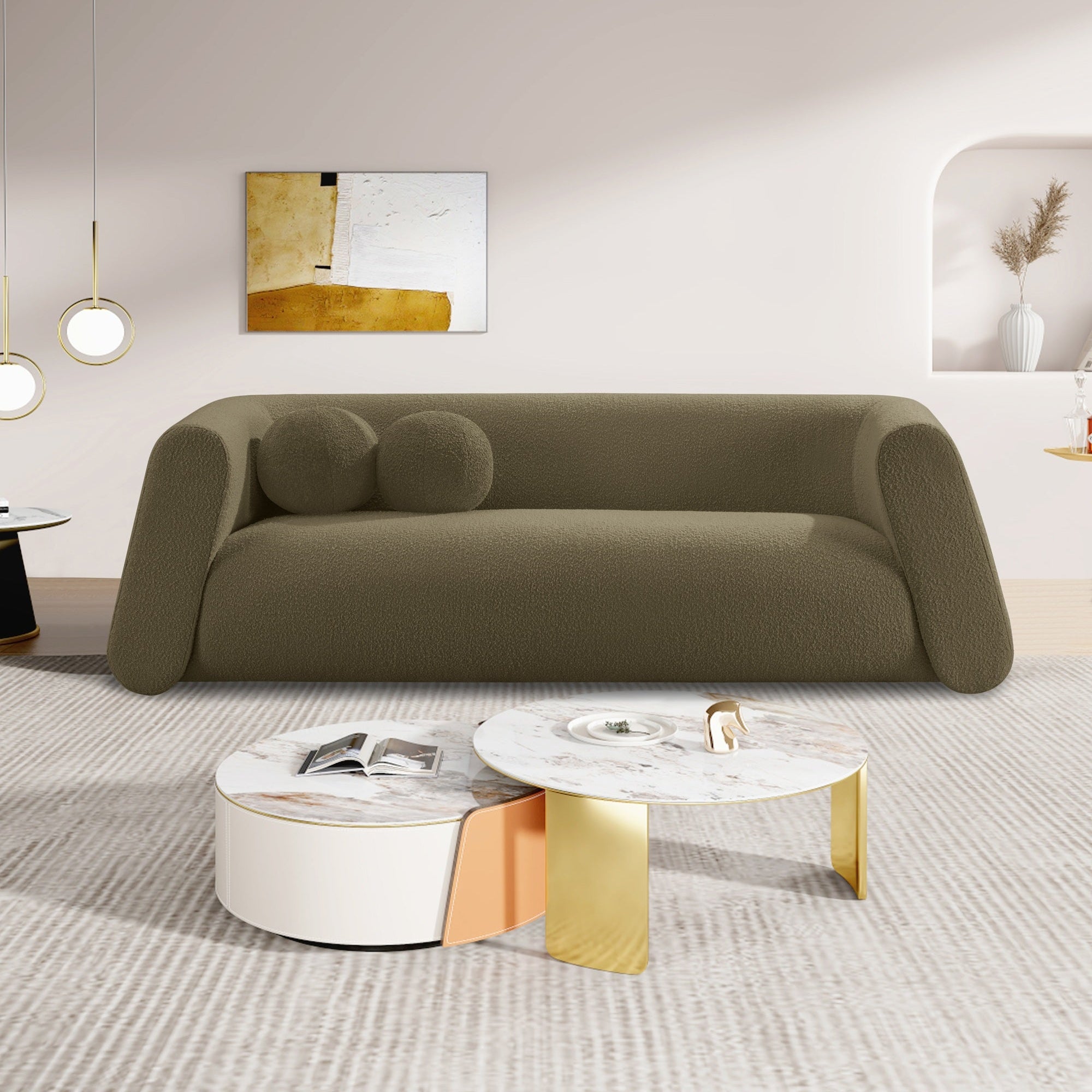 Abbott Boucle Upholstered Sofa