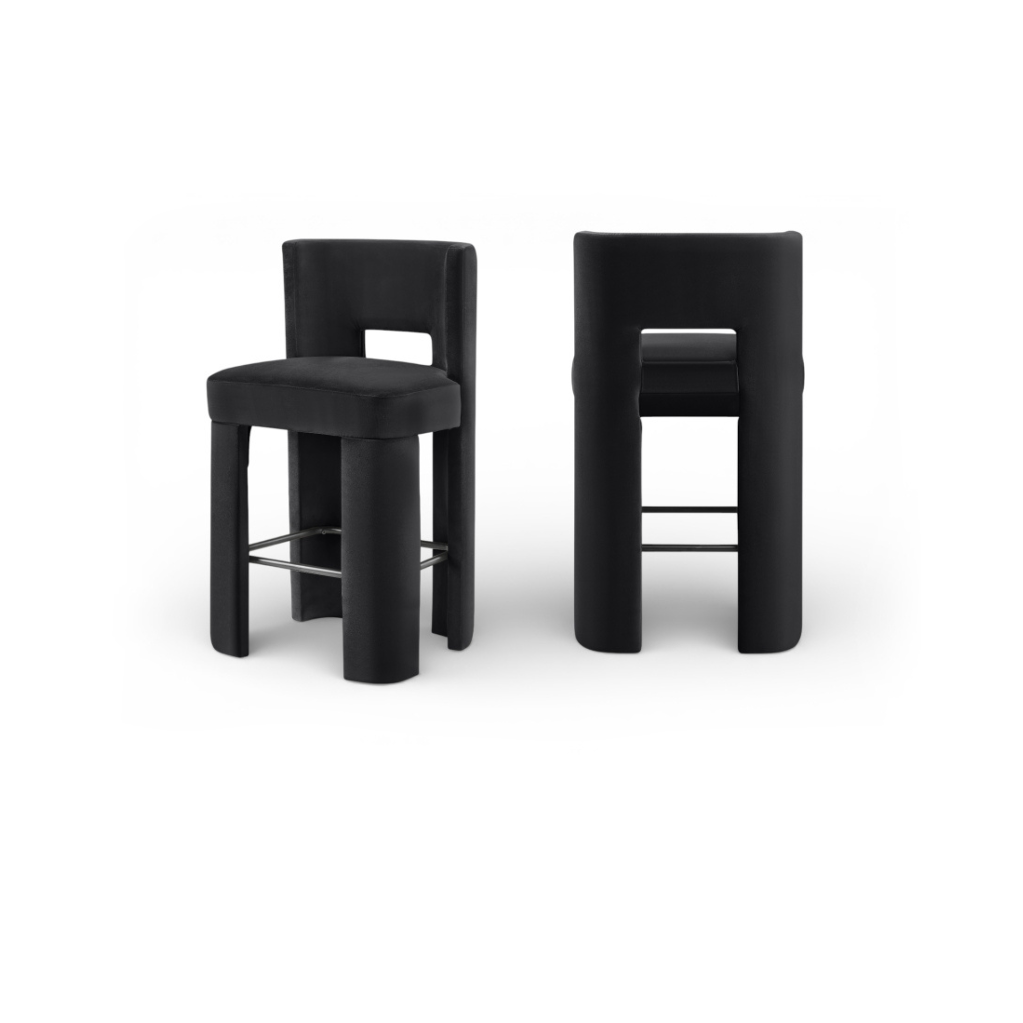 Zylo Velvet Bar Stool, Set of 2