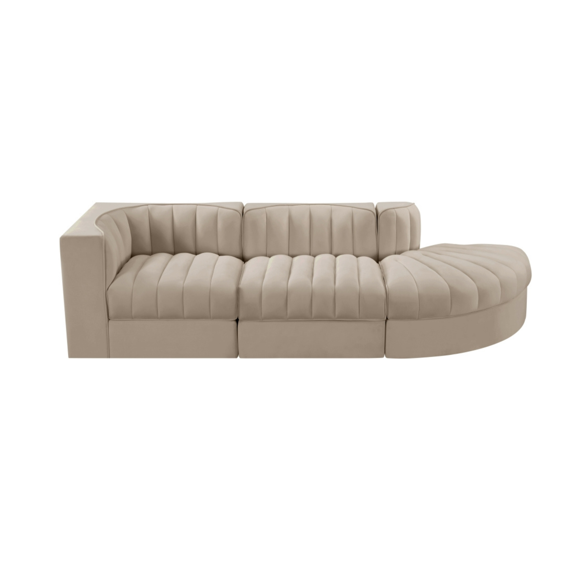 Rumina Velvet 3pc Modular Sectional