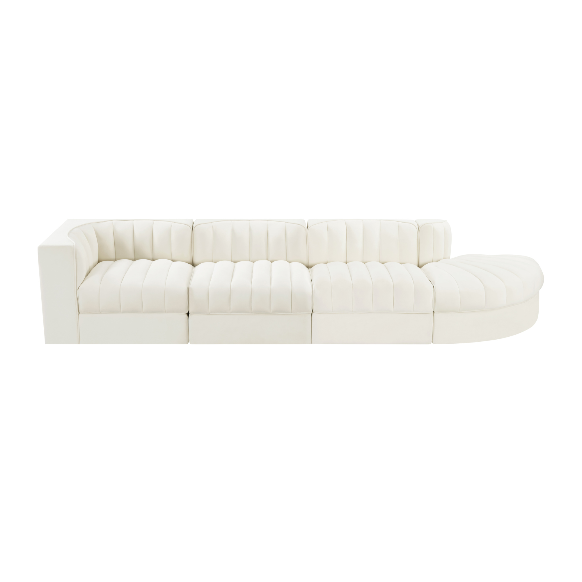 Rumina Velvet 4pc Modular Sectional