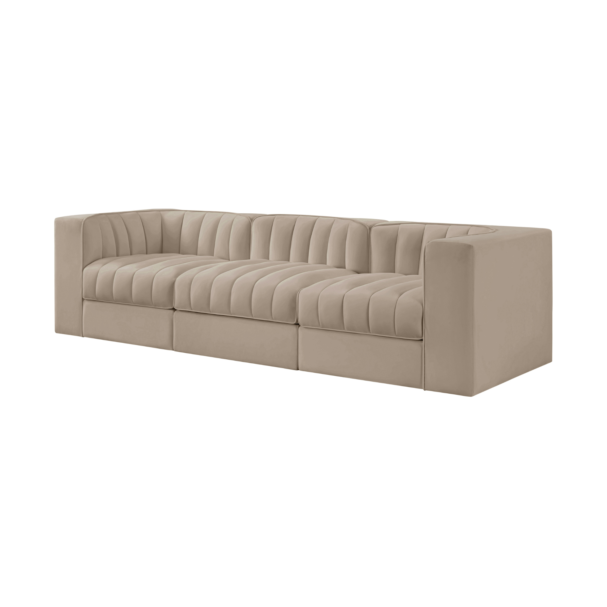 Rumina Velvet 3pc Modular Sofa