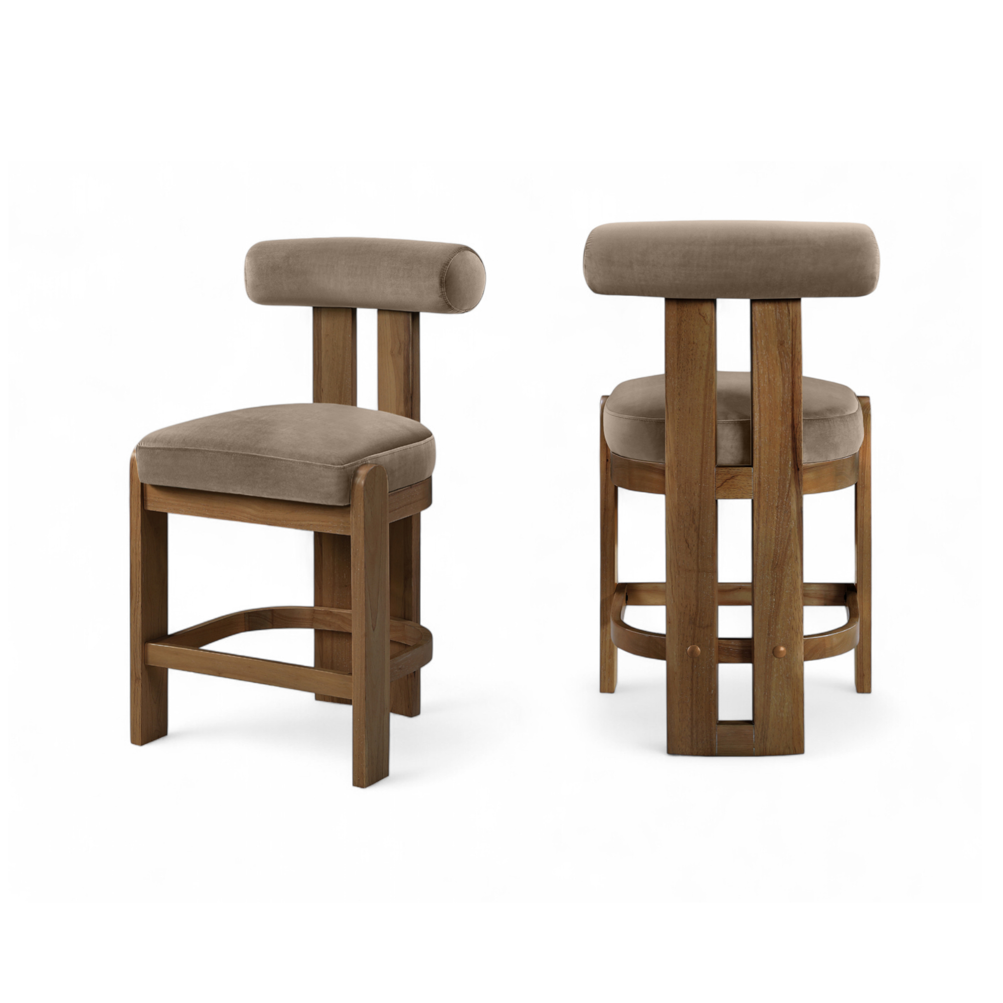 Isla Velvet Counter Stool, Set of 2-Bar + Counter Stools-StyleMeGHD
