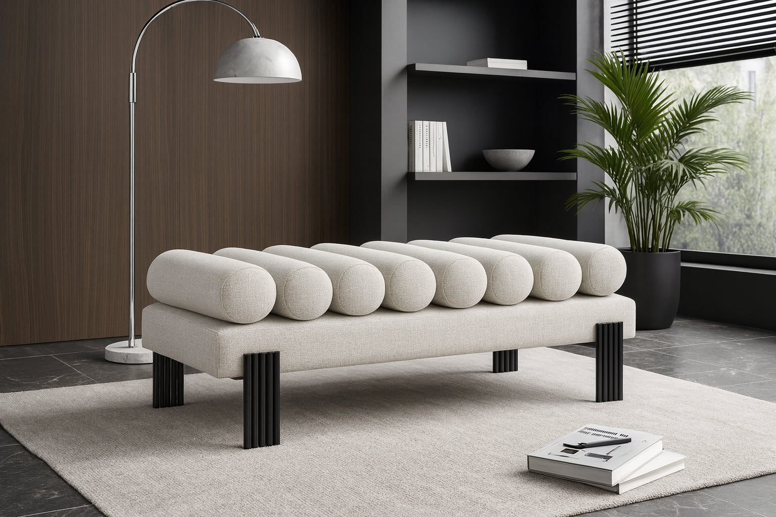 Akela Linen Upholstered Bench