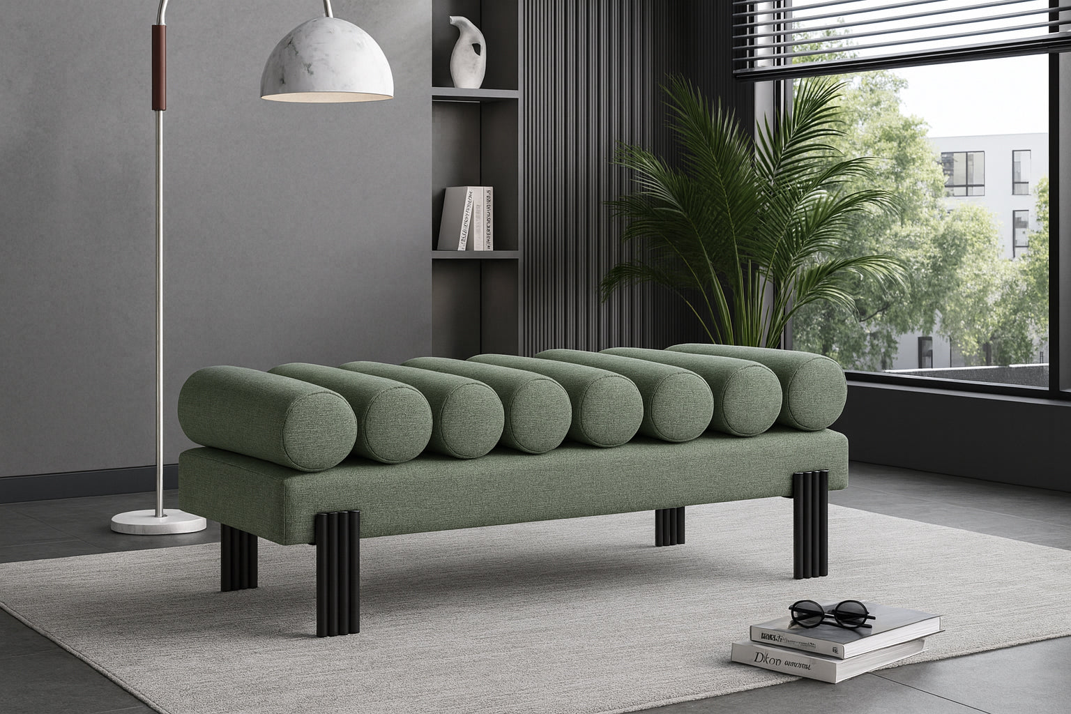 Akela Linen Upholstered Bench