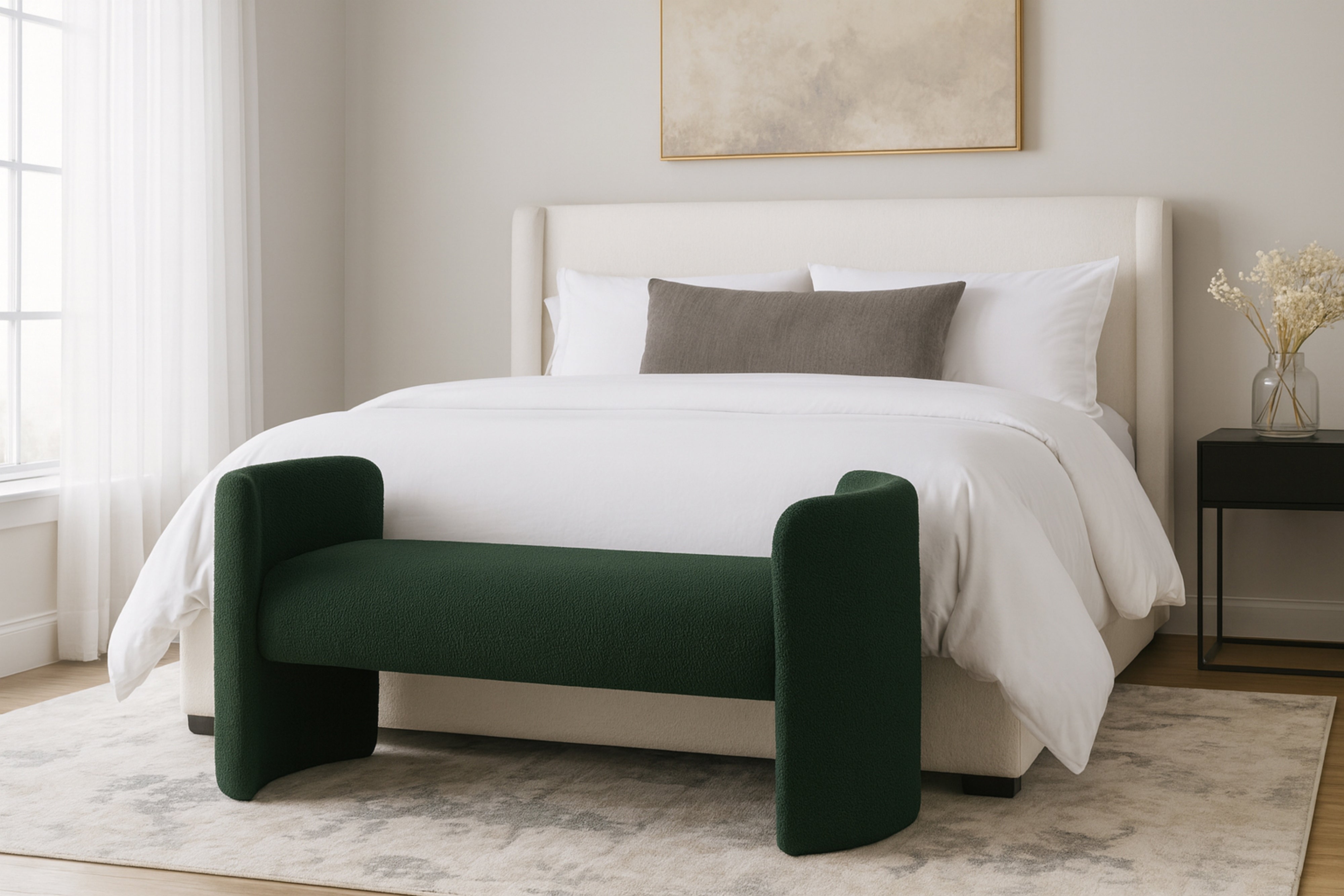Prescott Boucle Upholstered Bench