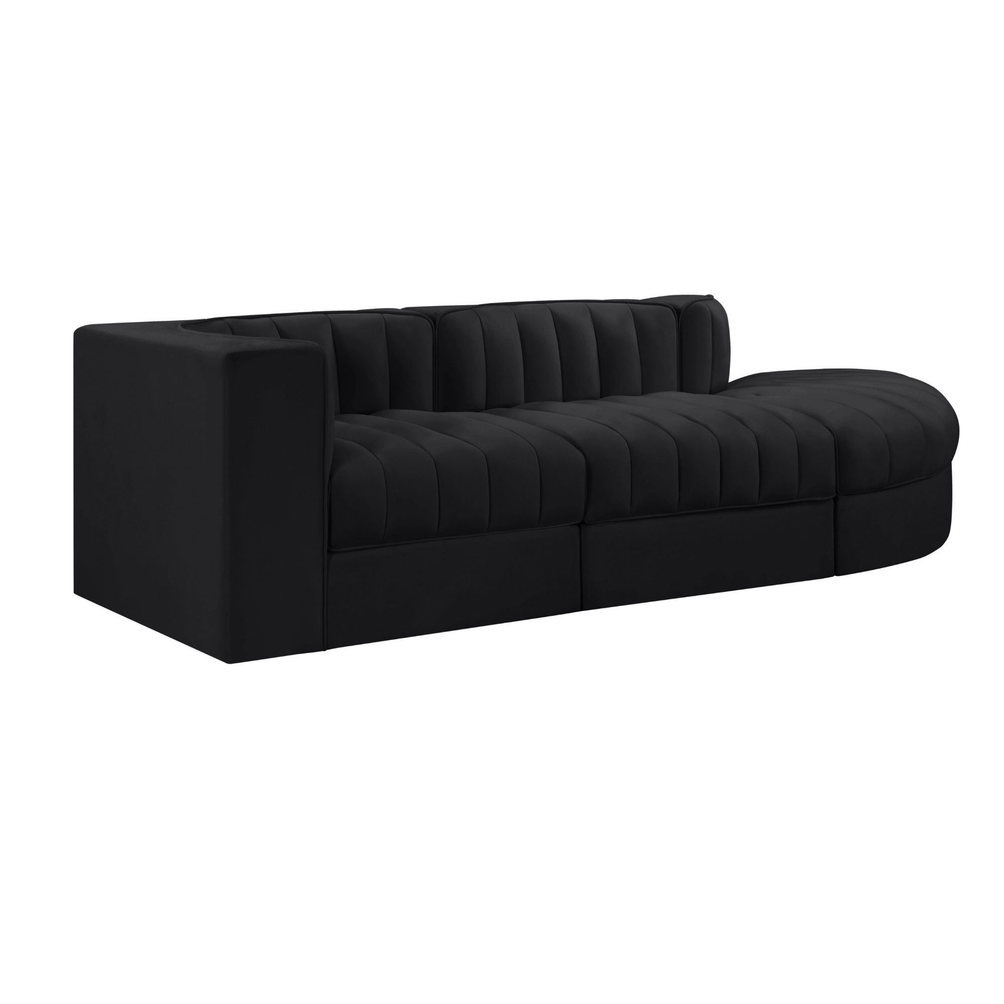 Rumina Velvet 3pc Modular Sectional