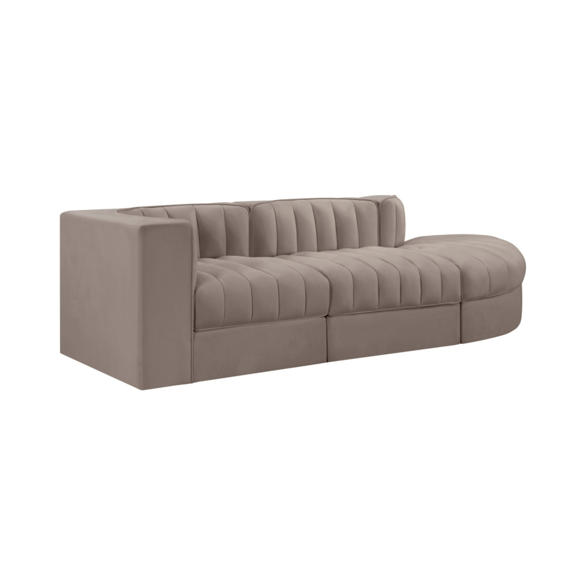 Rumina Velvet 3pc Modular Sectional