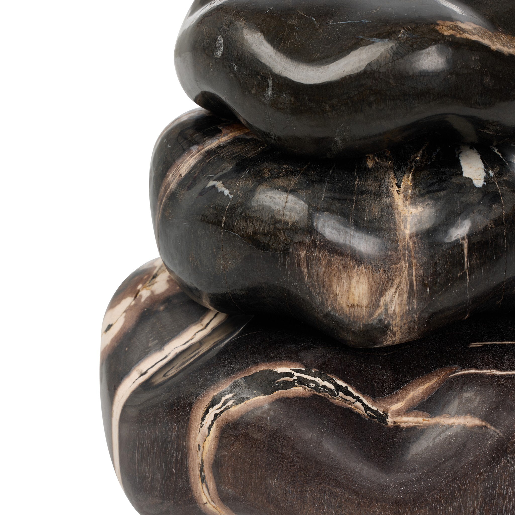 Petrified Wood Organic Sculpture, Set of 3-Decorative Objects-StyleMeGHD