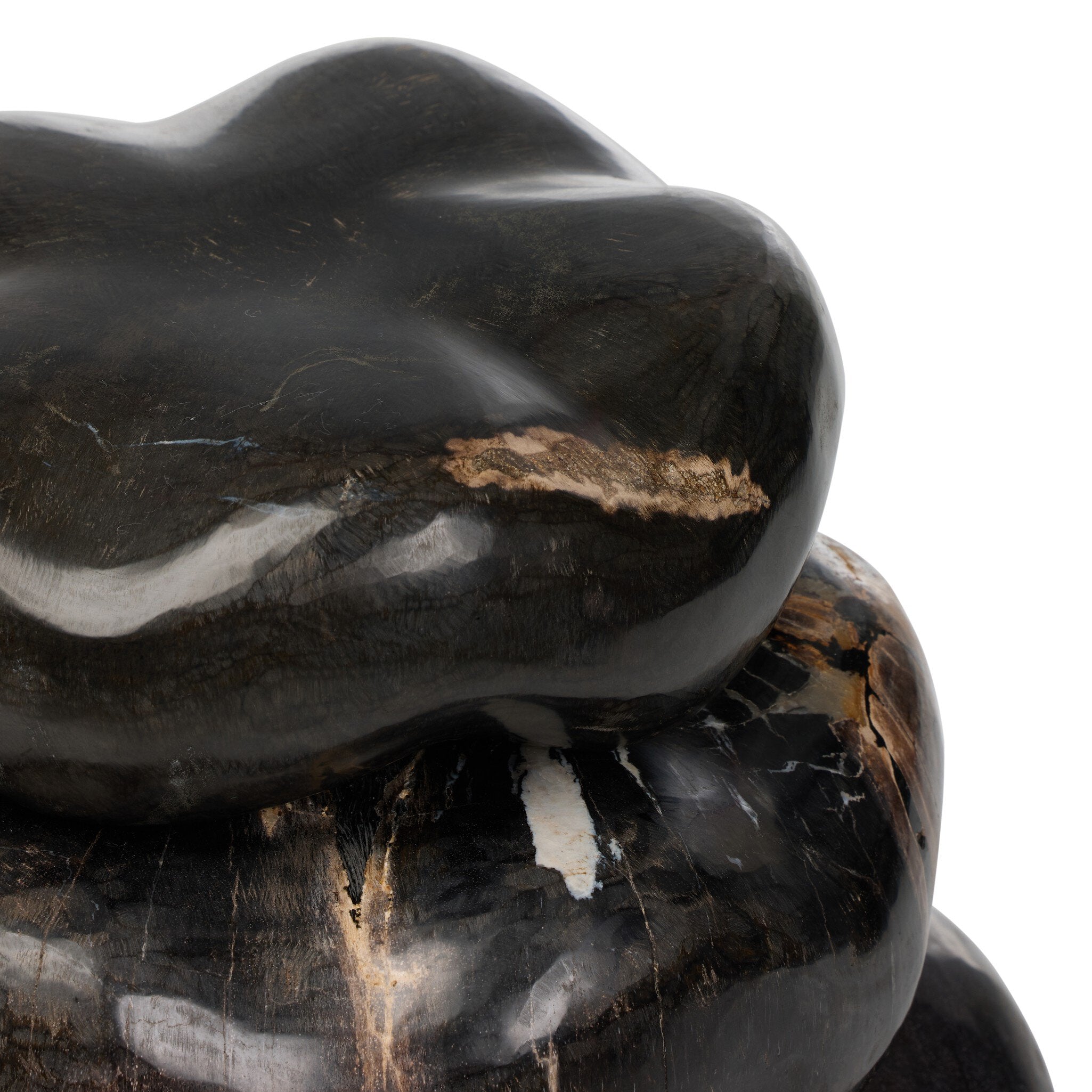 Petrified Wood Organic Sculpture, Set of 3-Decorative Objects-StyleMeGHD