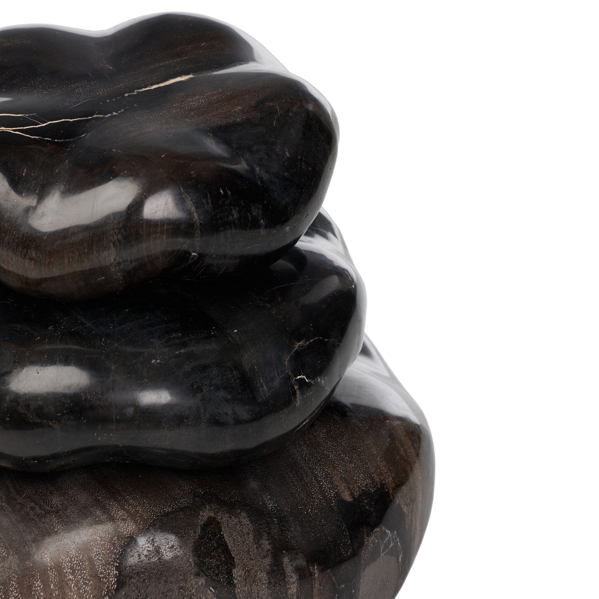 Petrified Wood Organic Sculpture, Set of 3-Decorative Objects-StyleMeGHD