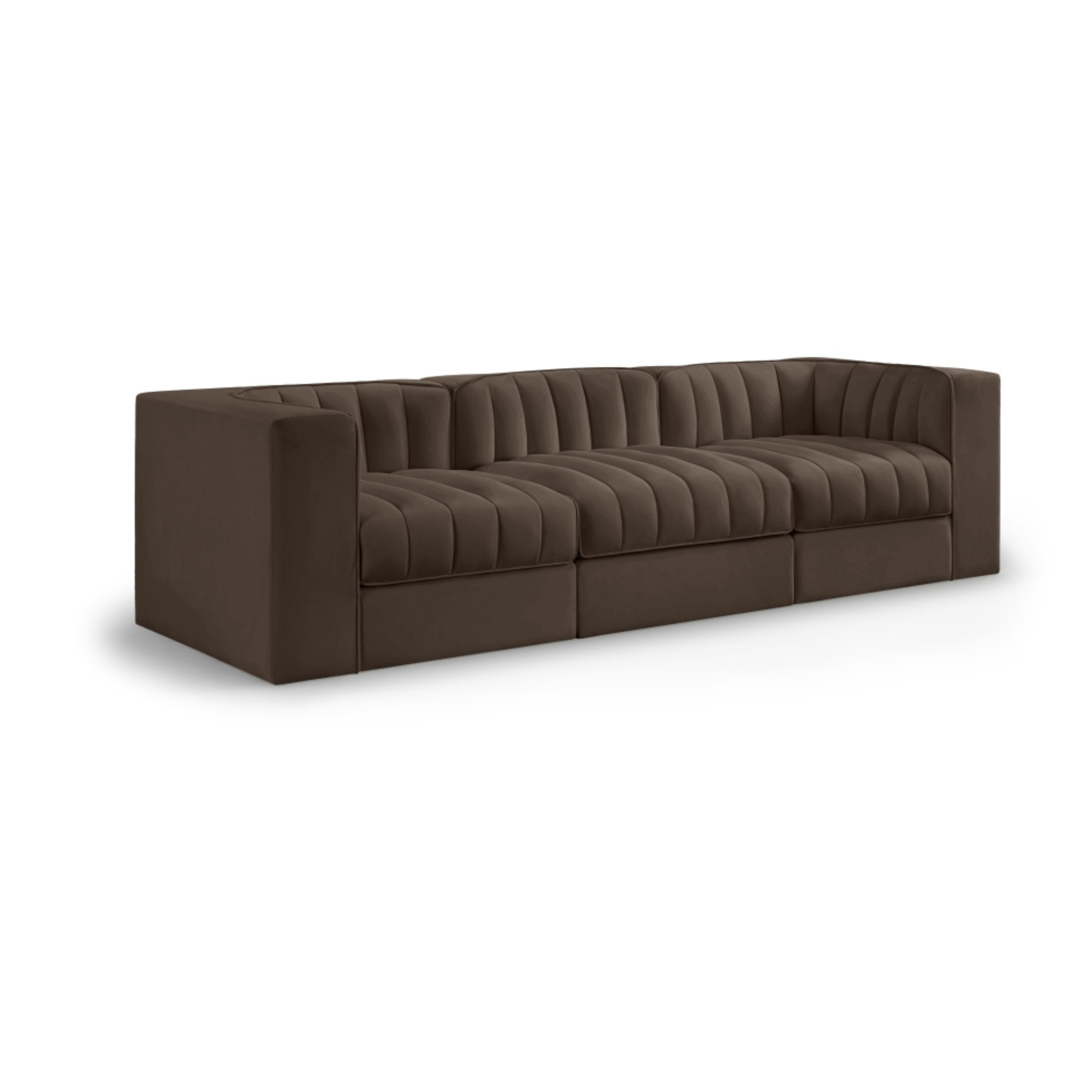 Rumina Velvet 3pc Modular Sofa