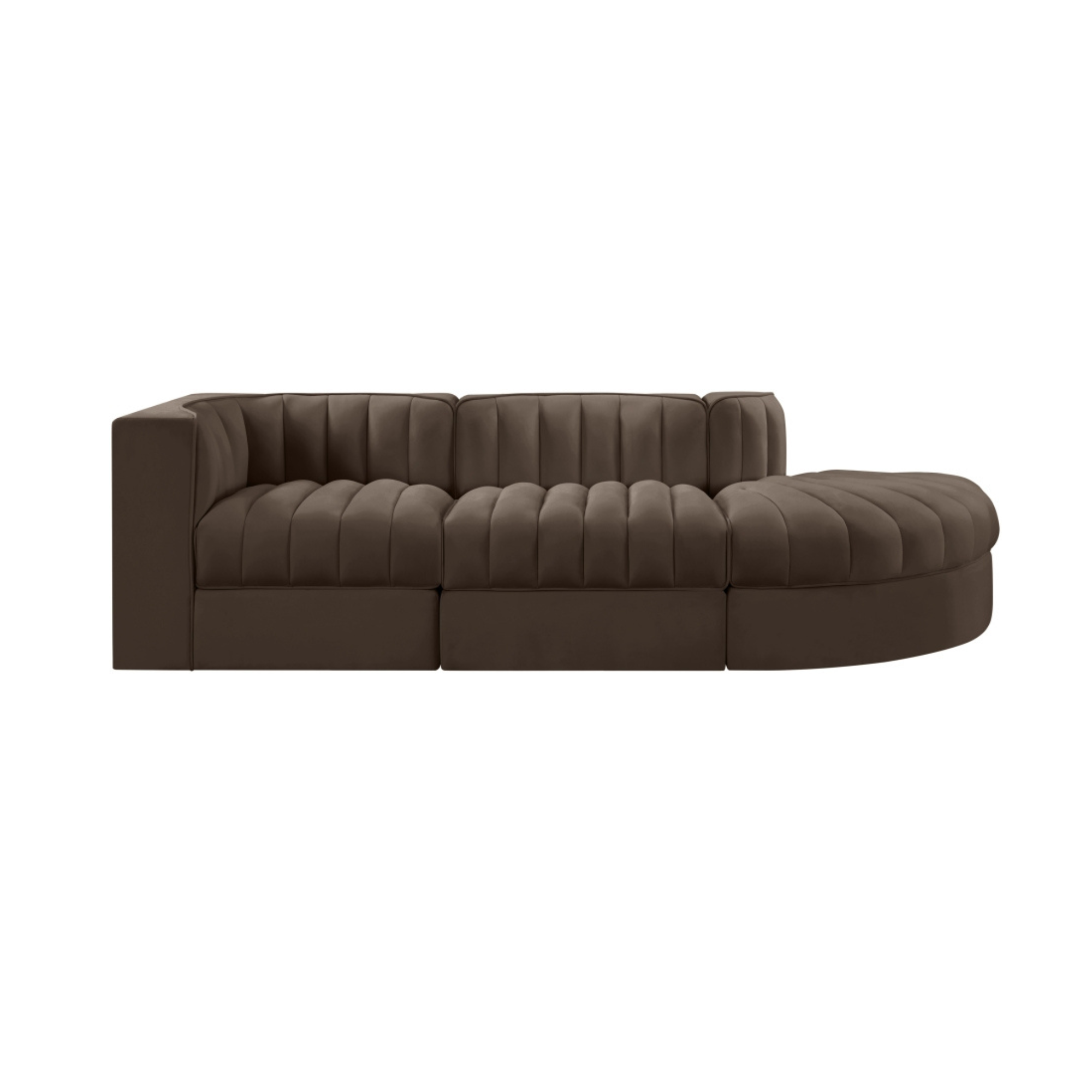 Rumina Velvet 3pc Modular Sectional