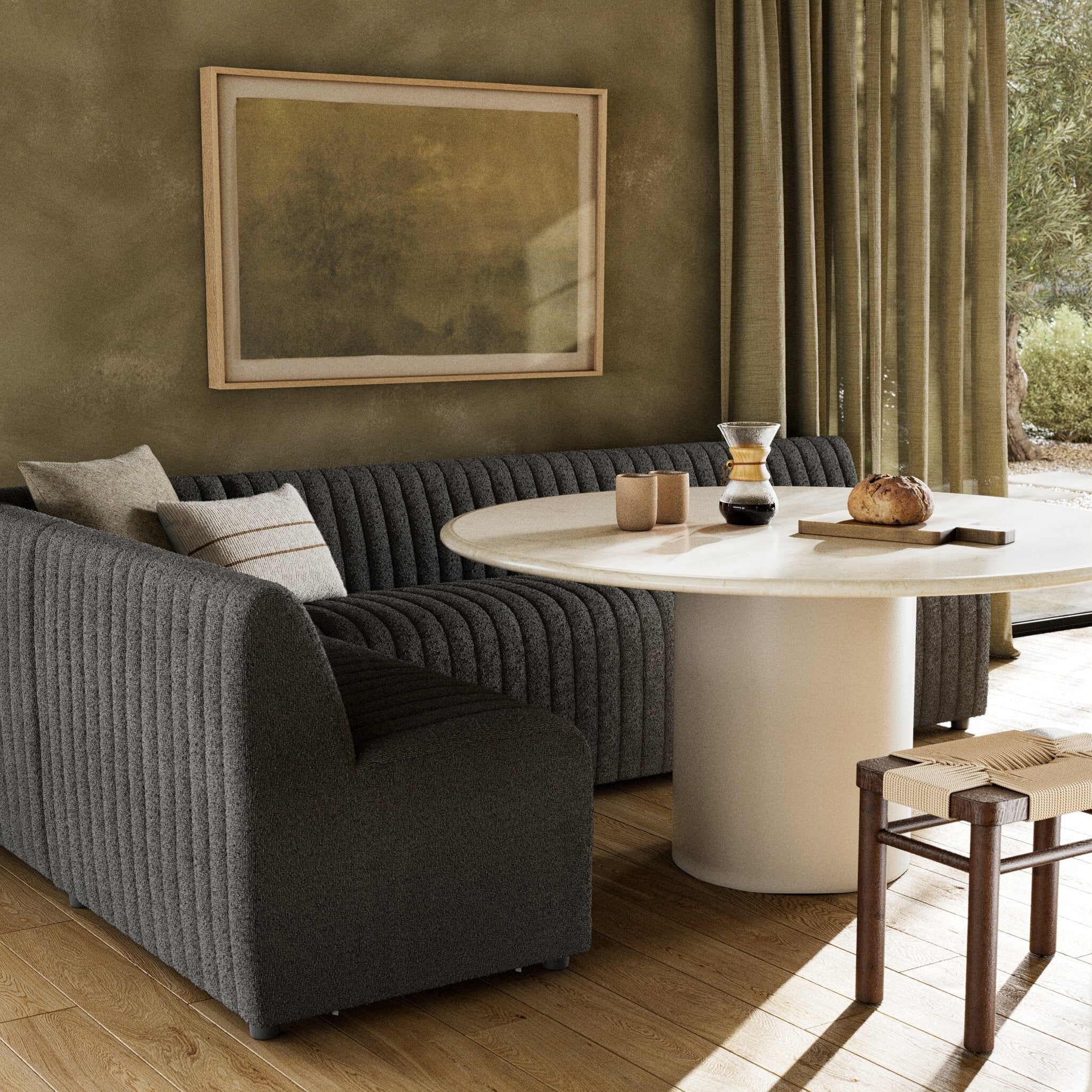 Augustine Dining Banquette, L-Shape-Dining Chairs-StyleMeGHD