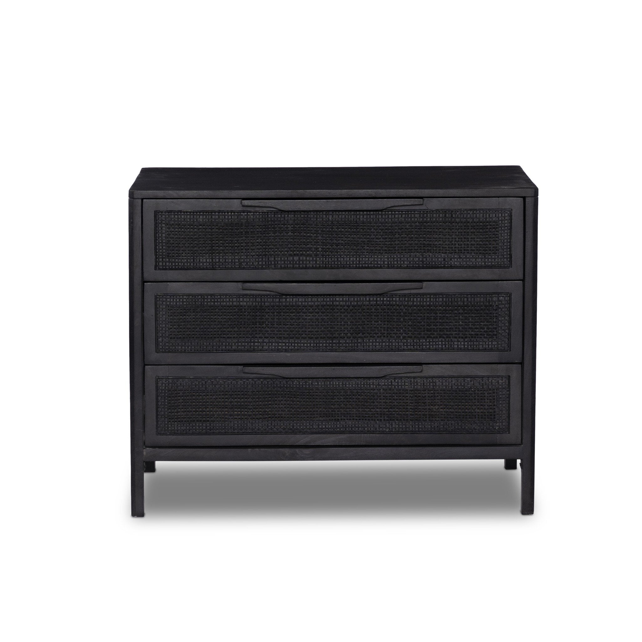 Sydney Large Nightstand BLACK WASH MANGO WITH BLACK CANE - StyleMeGHD - Nightstands