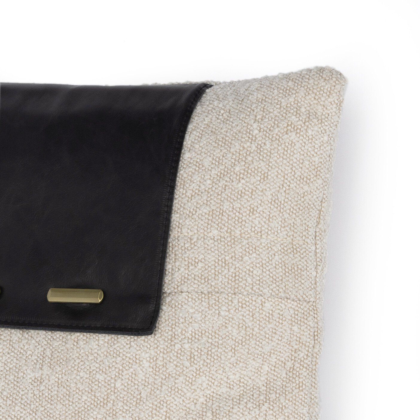 Boucle & Leather Pillow