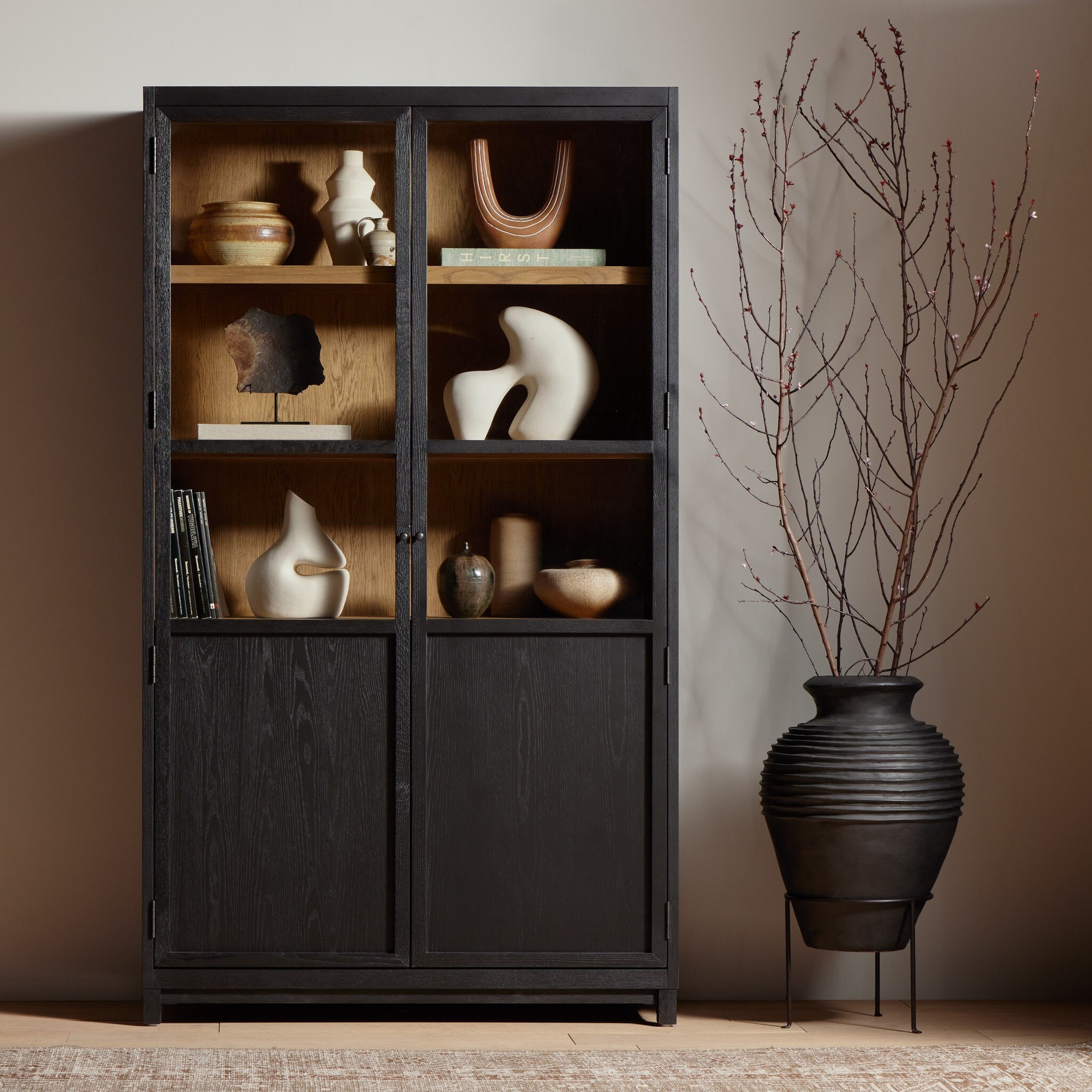 Millie Panel And Glass Door Cabinet-Cabinets + Bookshelves-StyleMeGHD