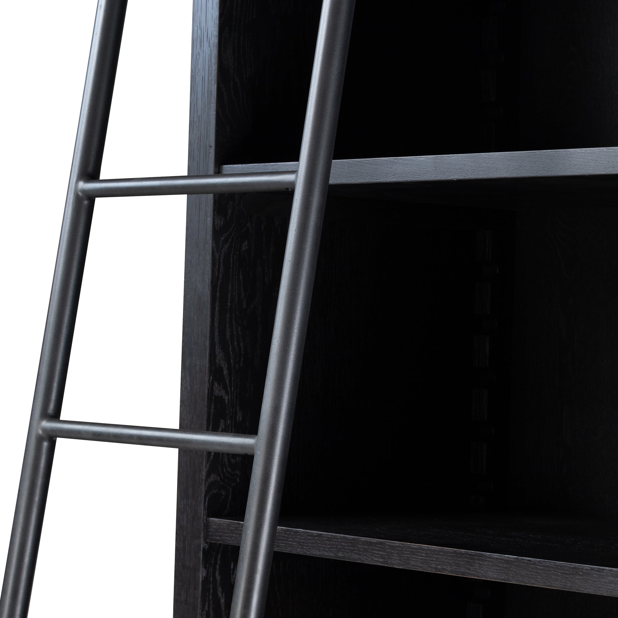Wilson Black Bookcase With Ladder