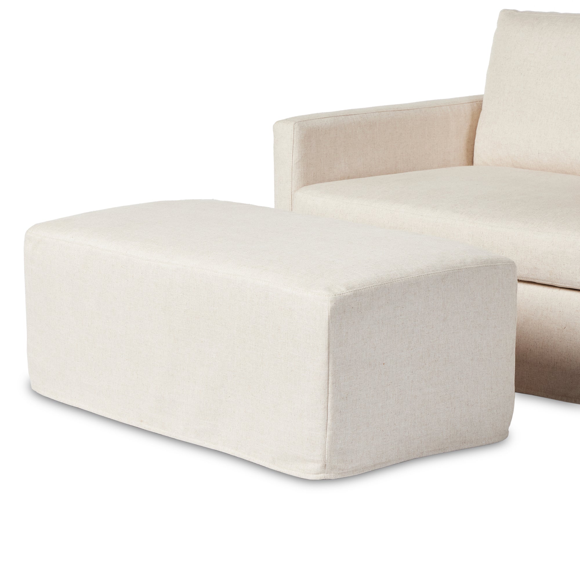 Maddie Slipcover Chair with Ottoman