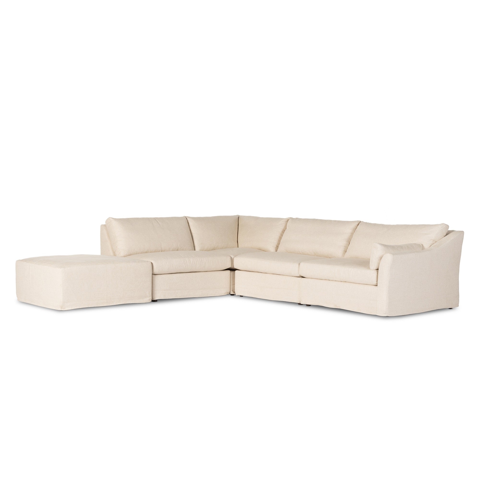 Delray 4-piece Slipcover Sectional