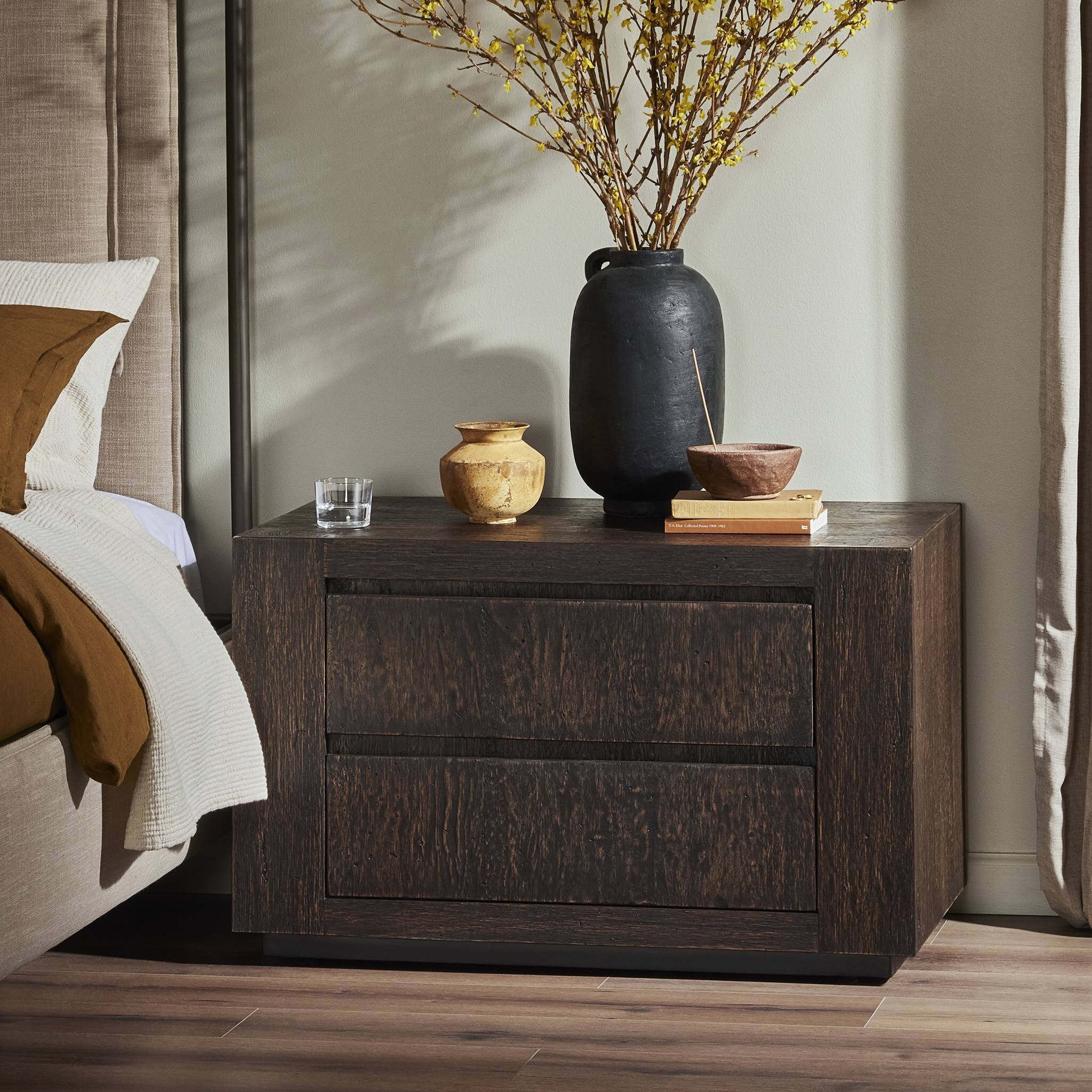 Adella Nightstand - Ebony Rustic Wormwood Oak - StyleMeGHD - Nightstands
