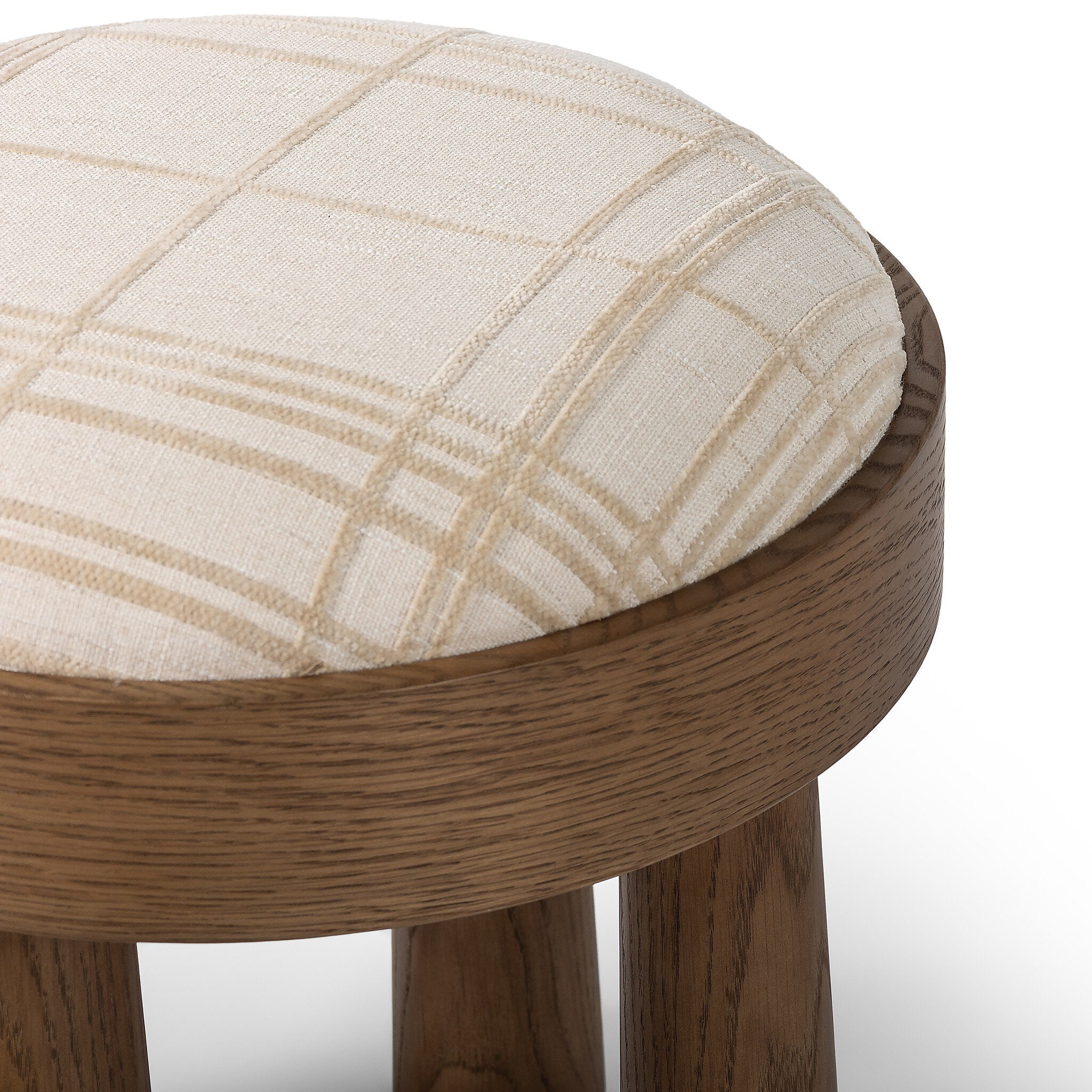 Madera Accent Stool IVORY / NATURAL - StyleMeGHD - Ottomans, Benches + Poufs