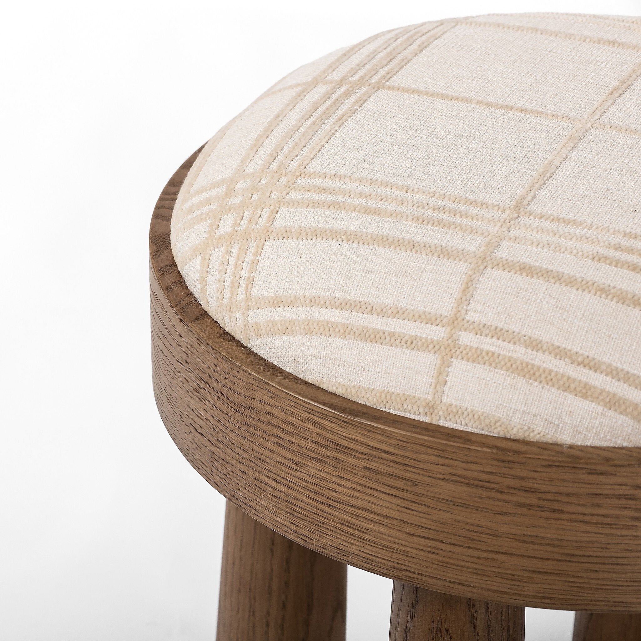 Madera Accent Stool IVORY / NATURAL - StyleMeGHD - Ottomans, Benches + Poufs