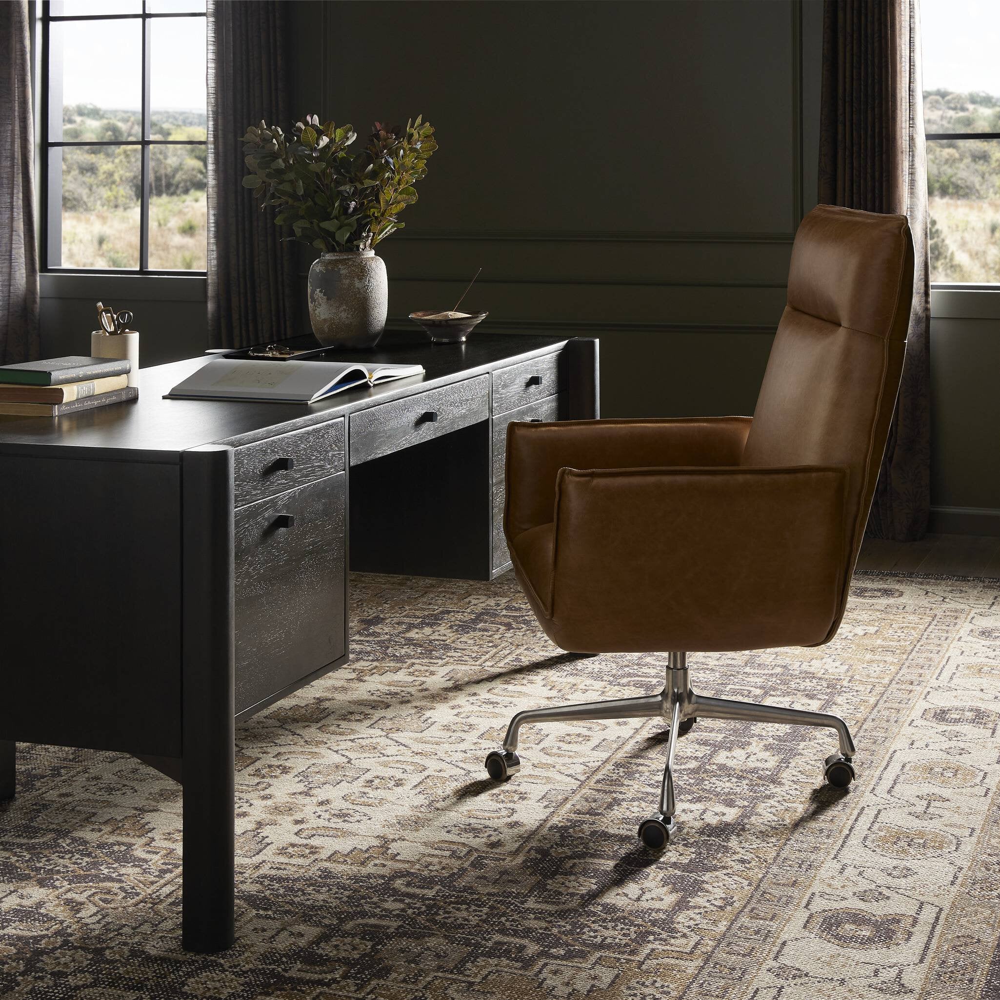 Lennon Desk Chair CHAPS SADDLE - StyleMeGHD - Desk Chairs