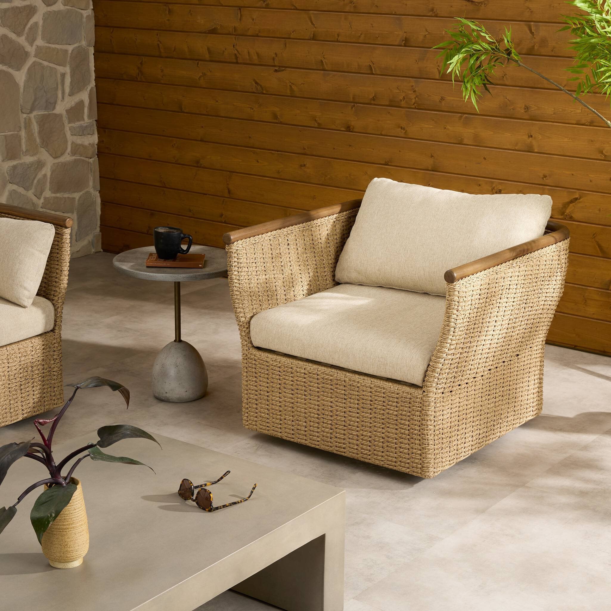 Almira Outdoor Swivel Chair