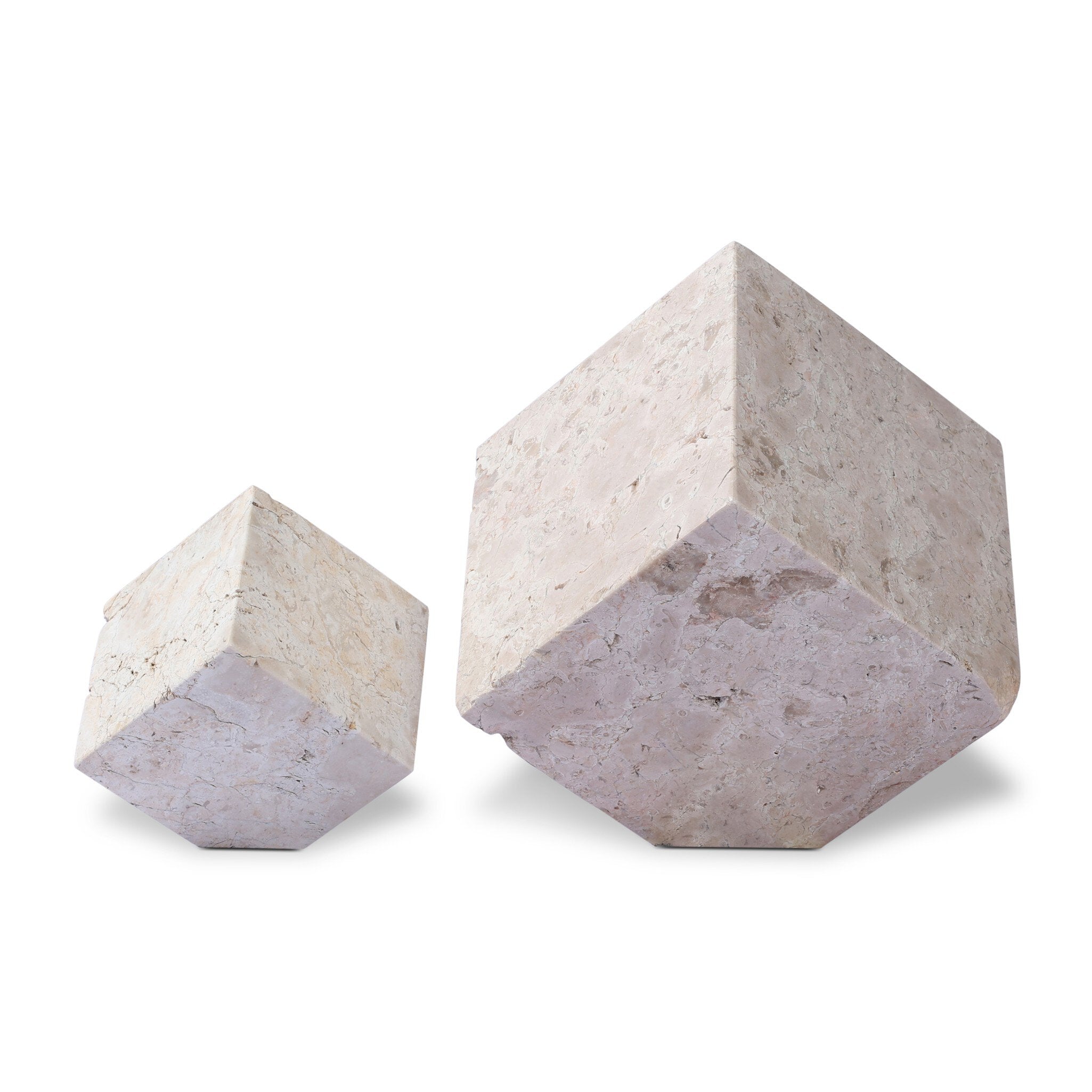 Travertine Cube Sculpture Set-Decorative Objects-StyleMeGHD