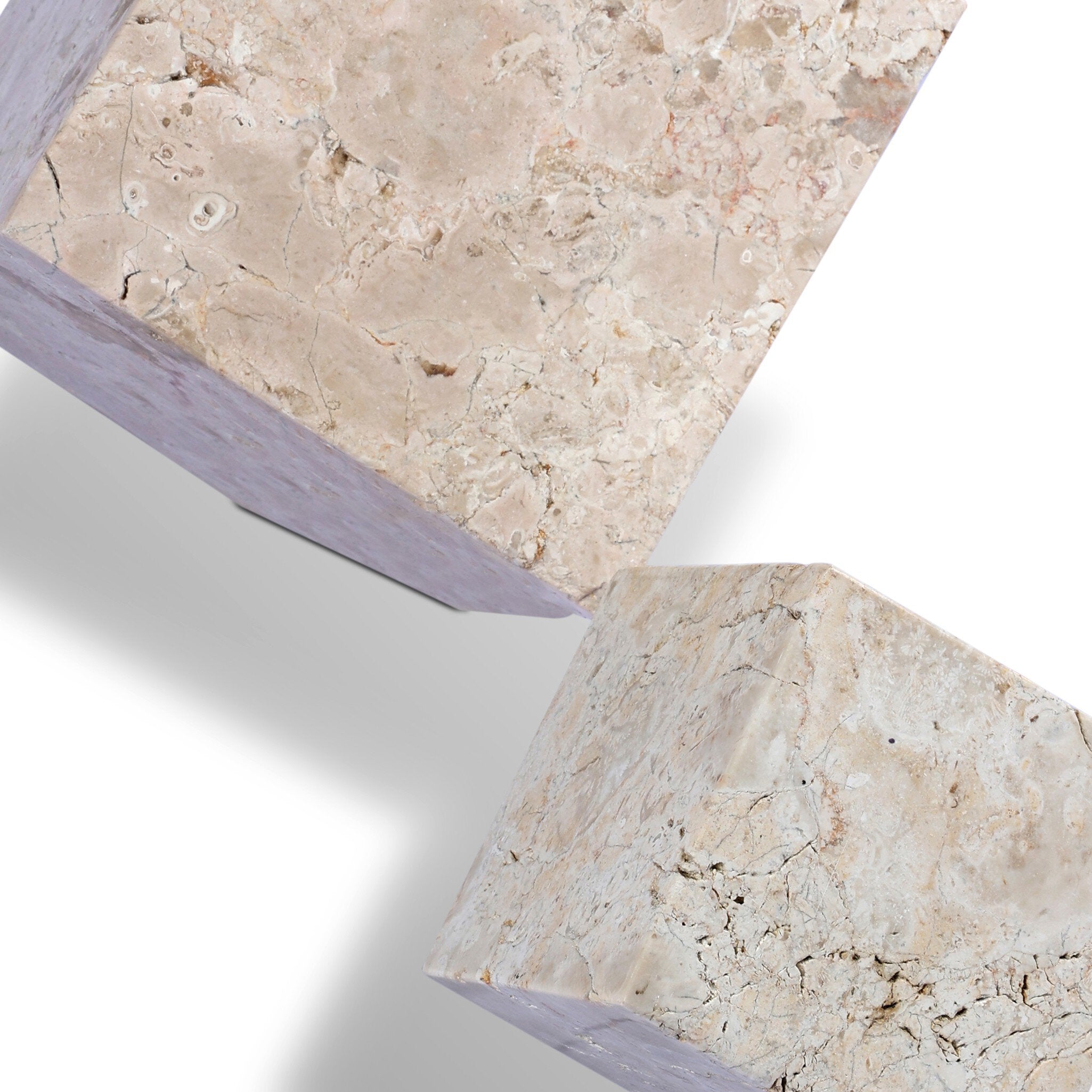 Travertine Cube Sculpture Set-Decorative Objects-StyleMeGHD