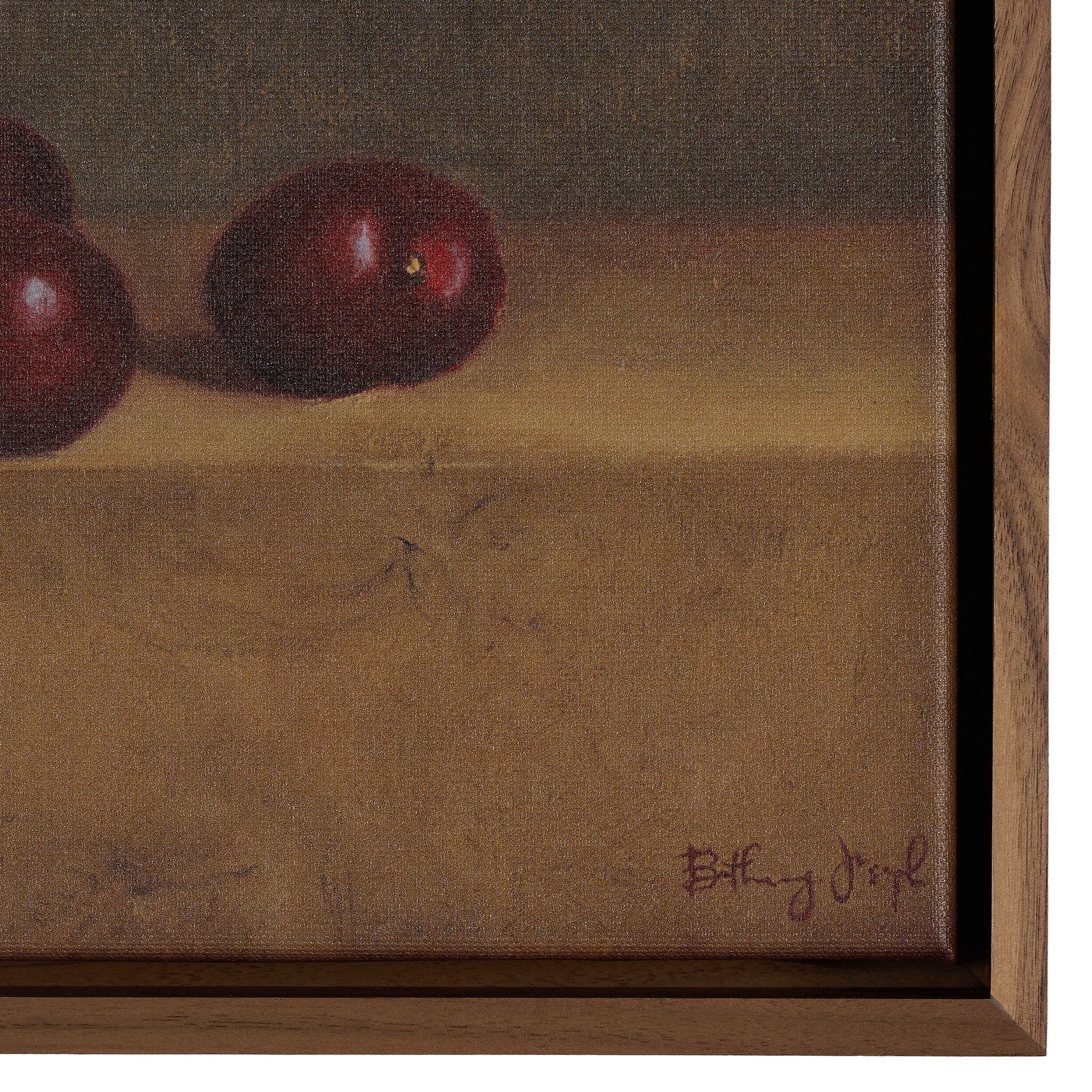 Red Cherries On Red Oak