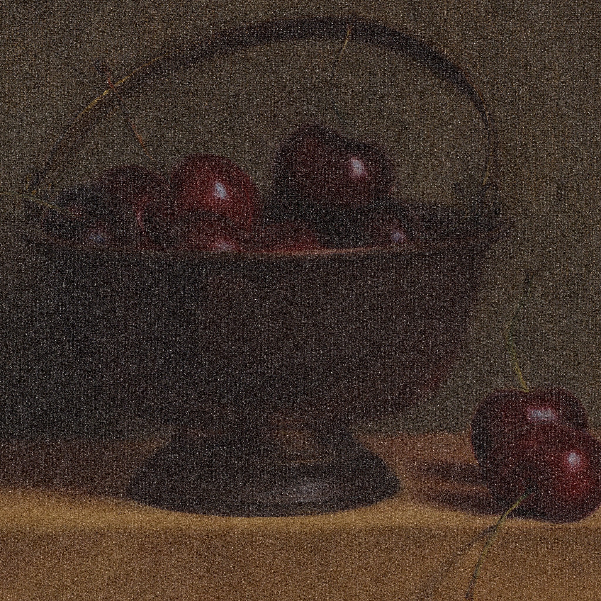 Red Cherries On Red Oak