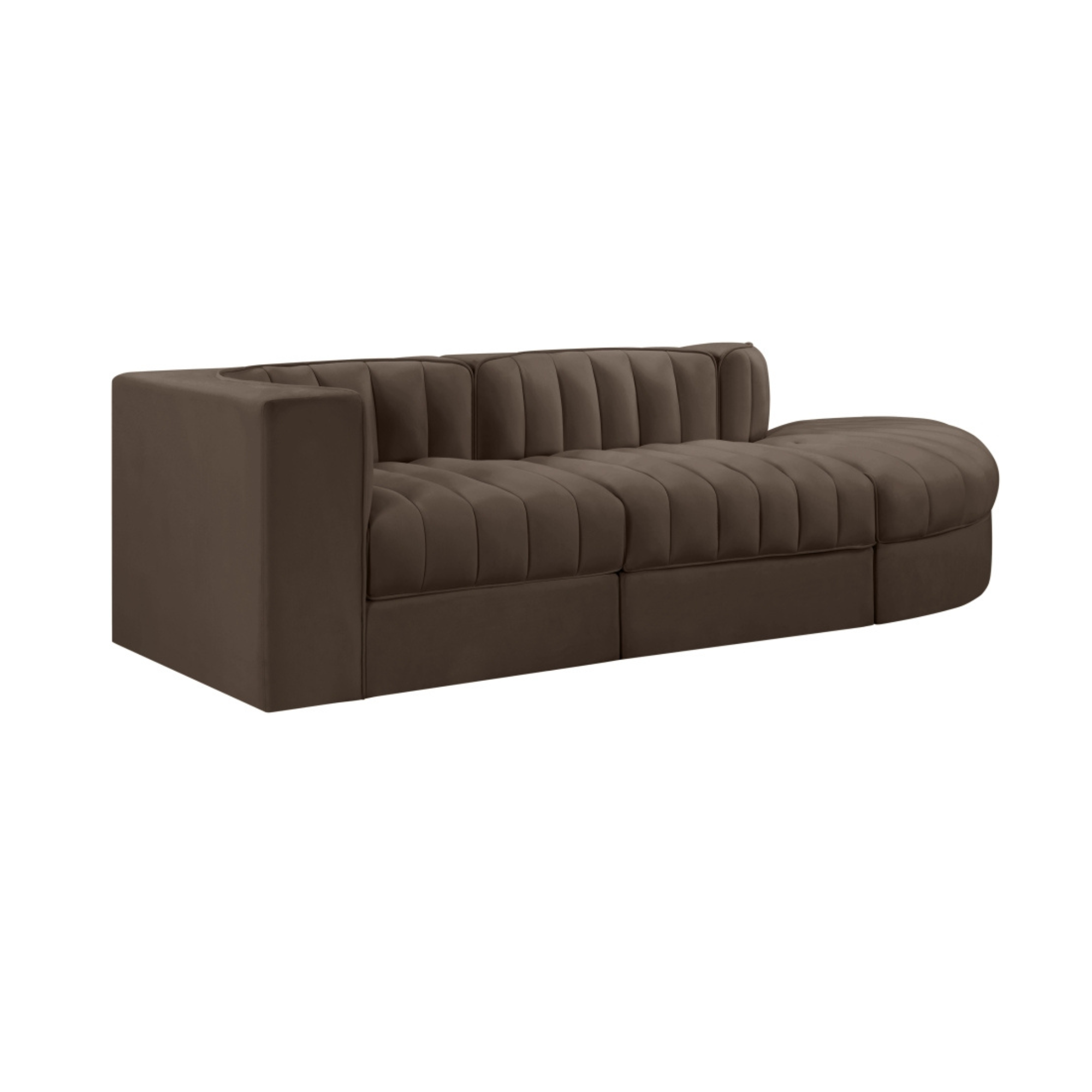 Rumina Velvet 3pc Modular Sectional