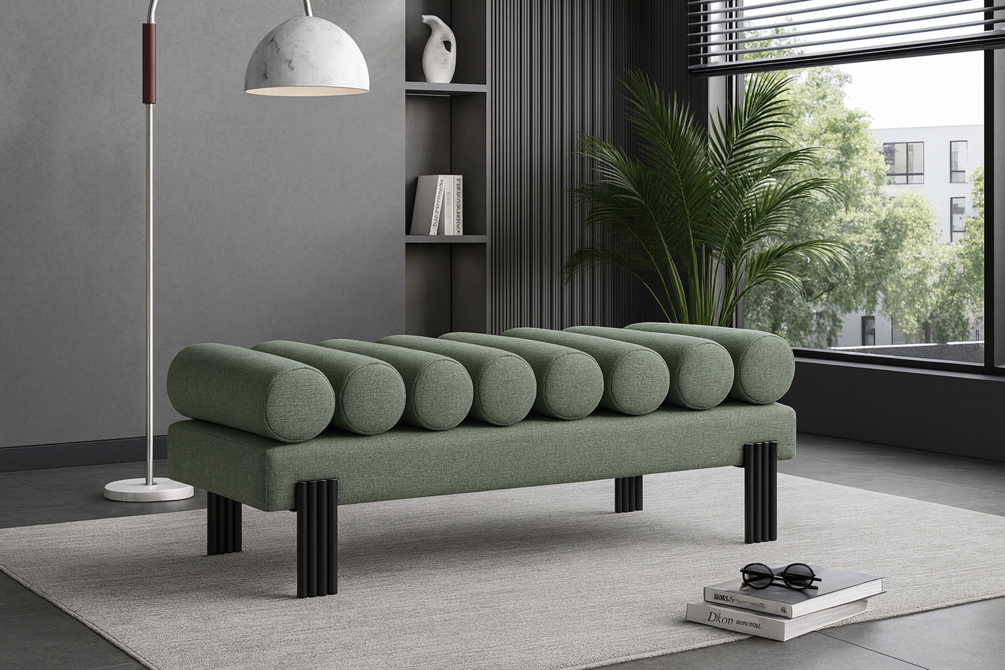 Akela Linen Upholstered Bench