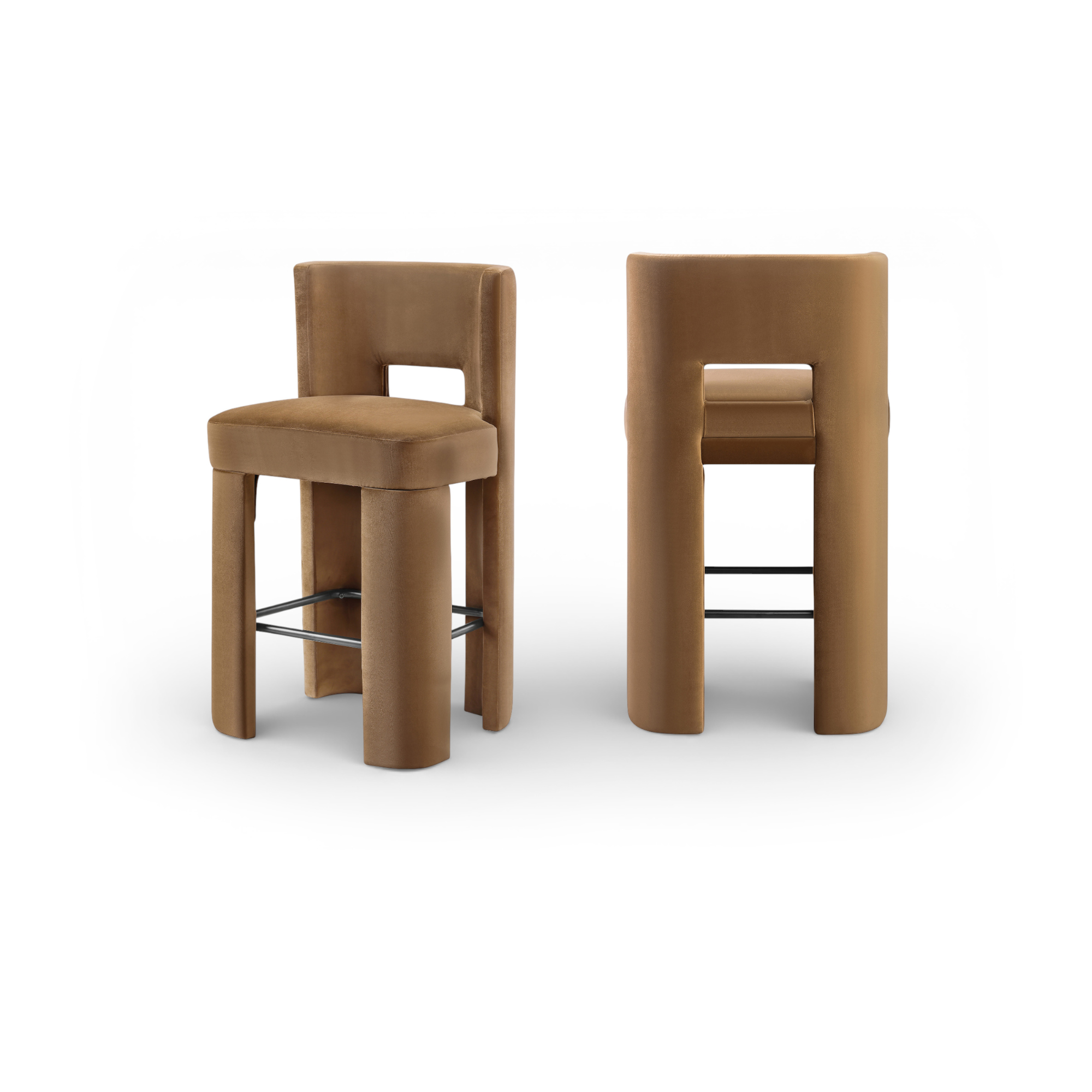 Zylo Velvet Bar Stool, Set of 2