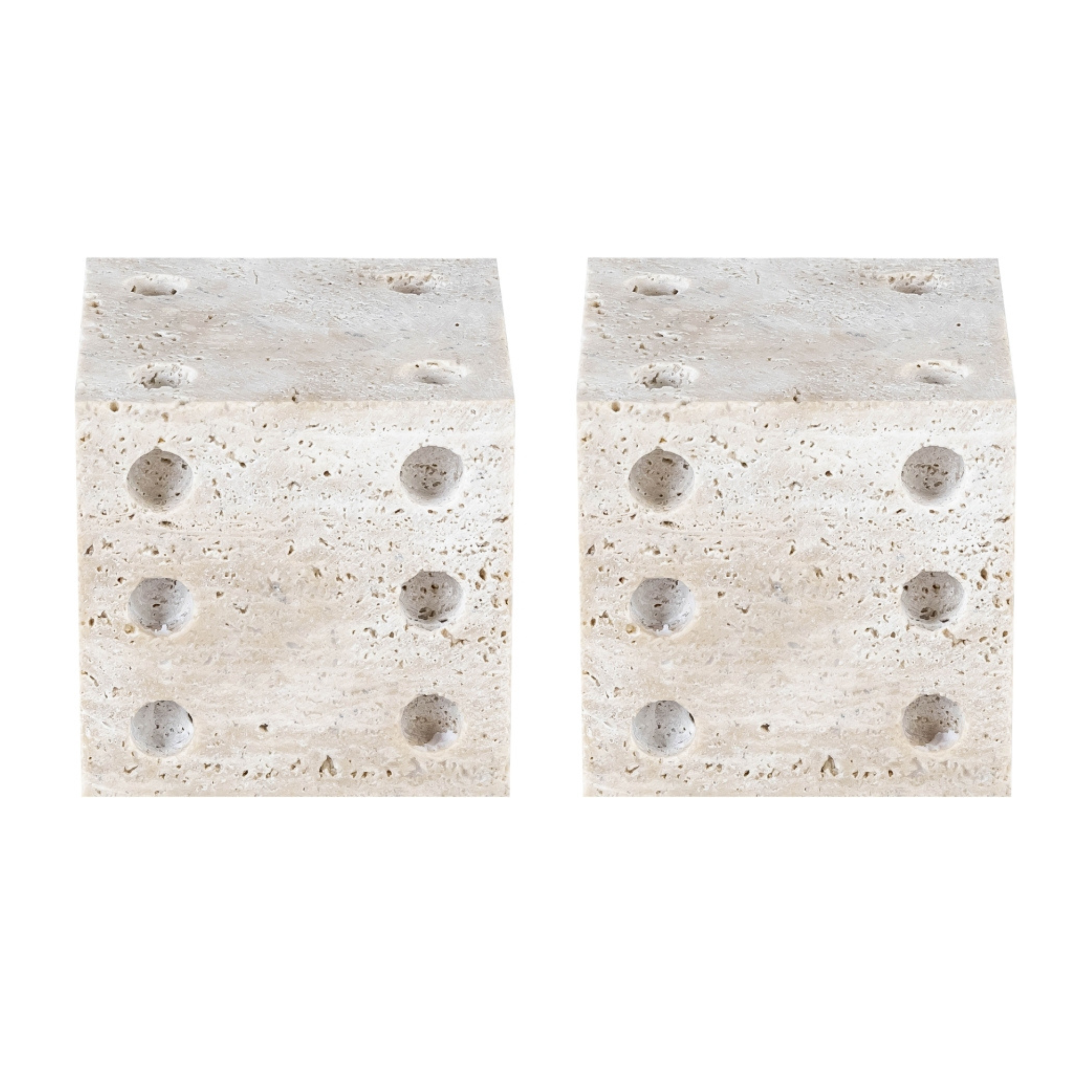 Darro Travertine Dice, Set of 2