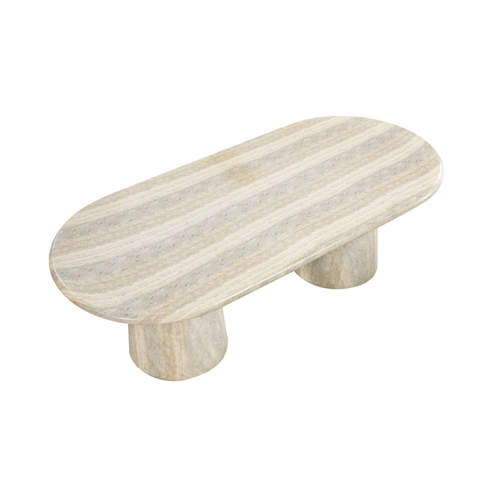 Bronn Travertine Concrete Dining Table