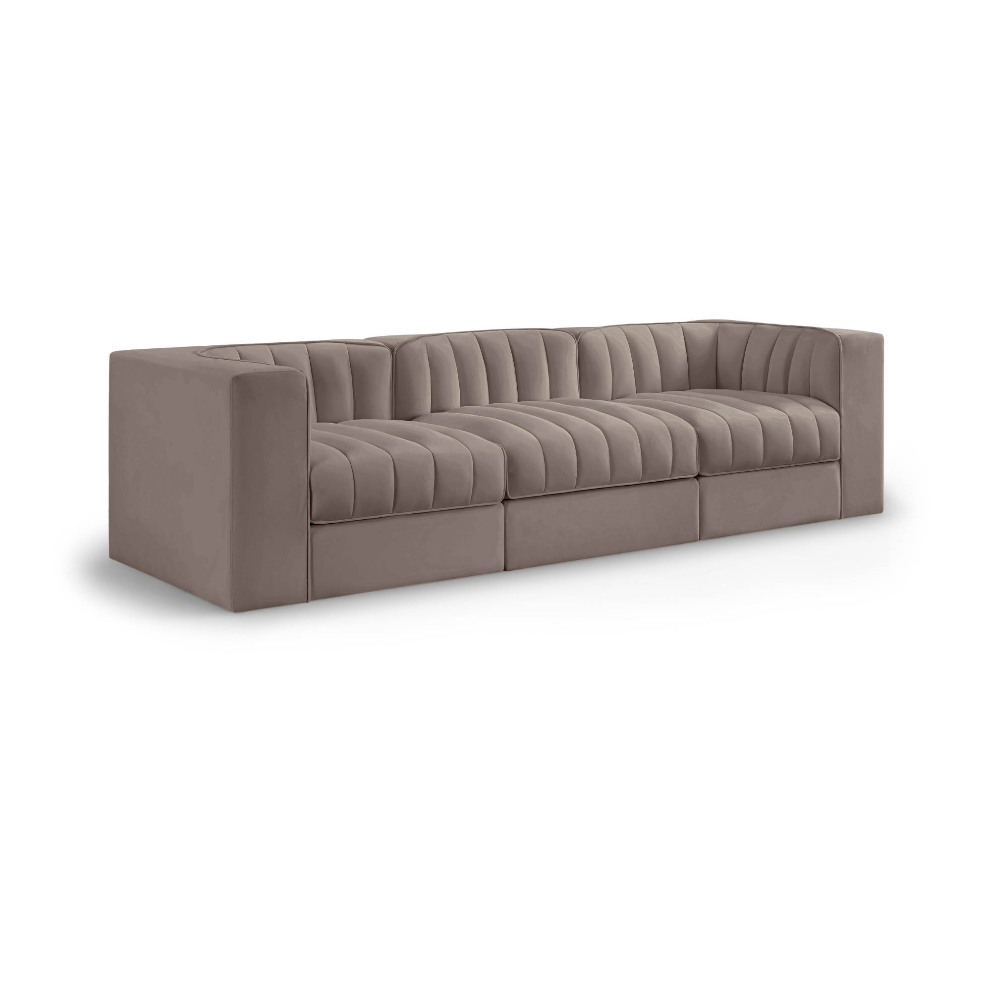 Rumina Velvet 3pc Modular Sofa