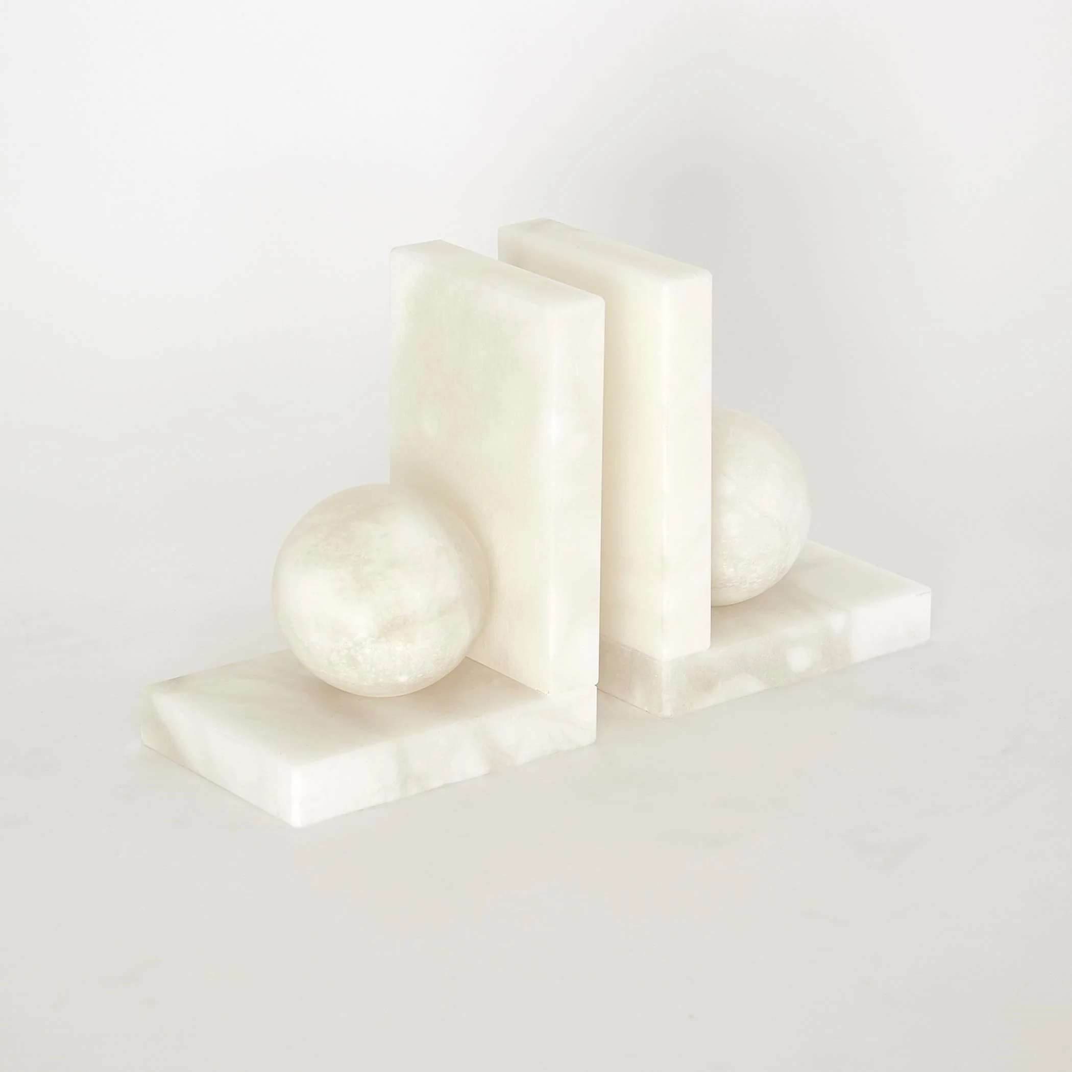 Alabaster Ball Bookends