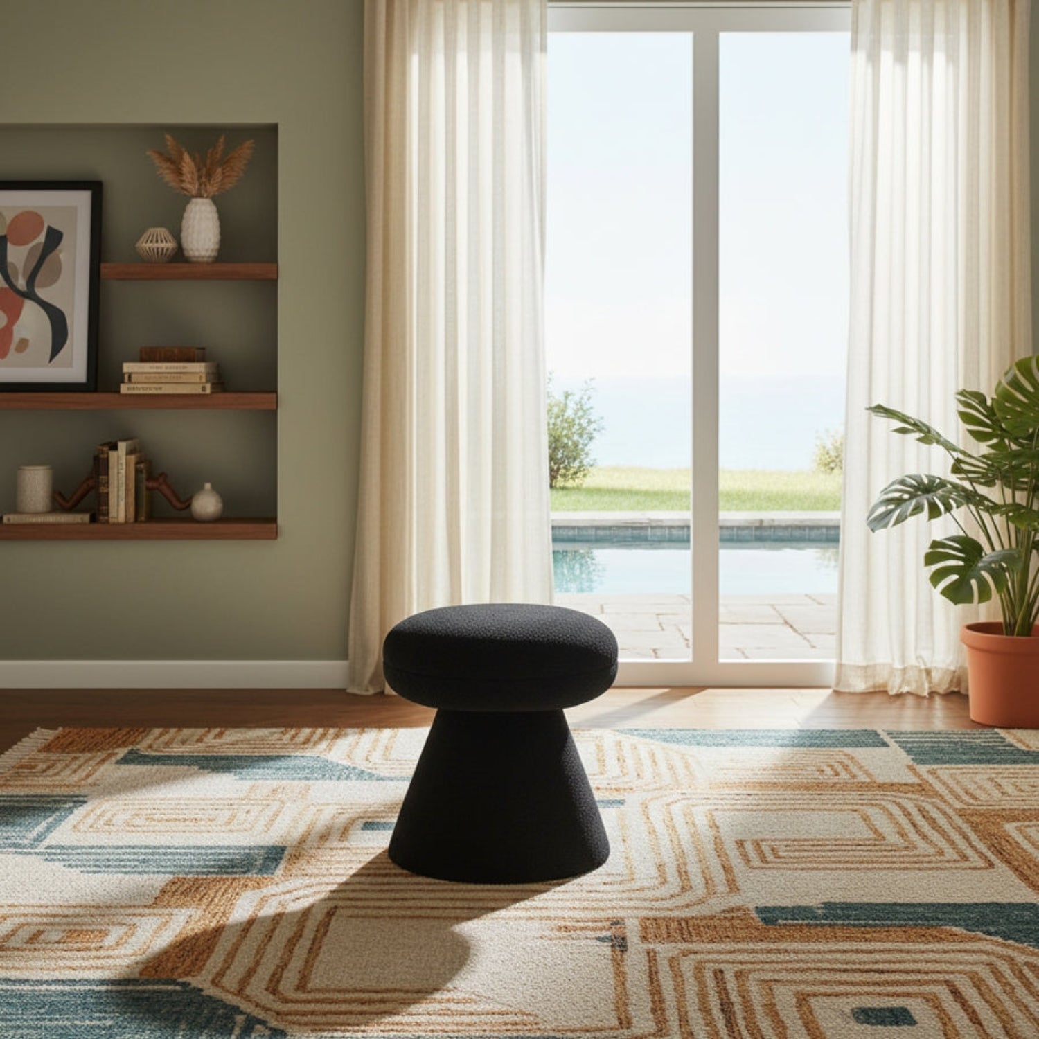 Cara Fabric Ottoman-Ottomans, Benches + Poufs-StyleMeGHD