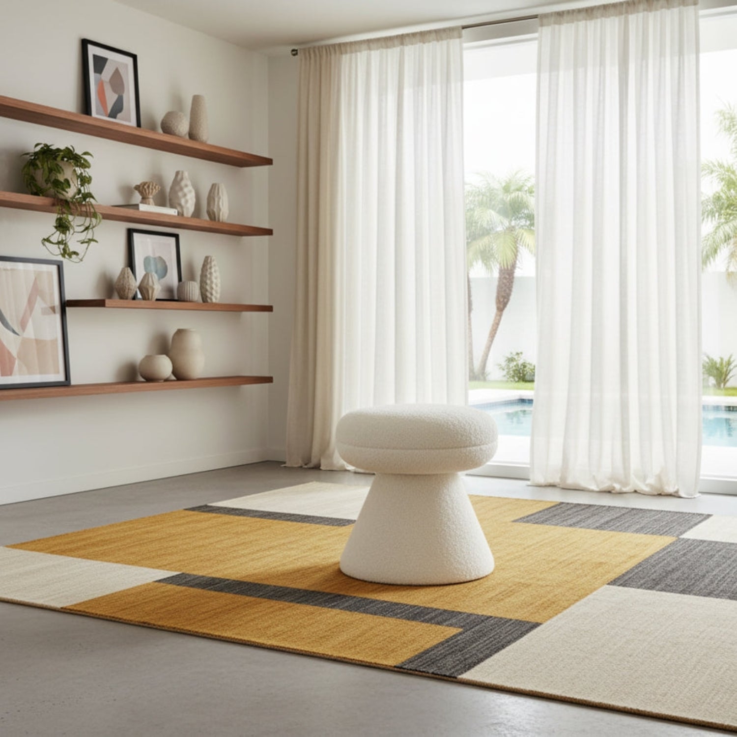 Cara Fabric Ottoman-Ottomans, Benches + Poufs-StyleMeGHD