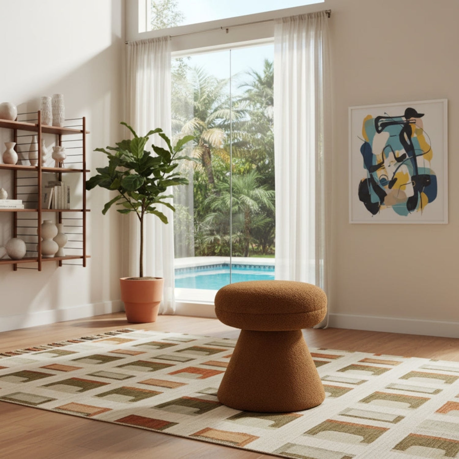 Cara Fabric Ottoman-Ottomans, Benches + Poufs-StyleMeGHD